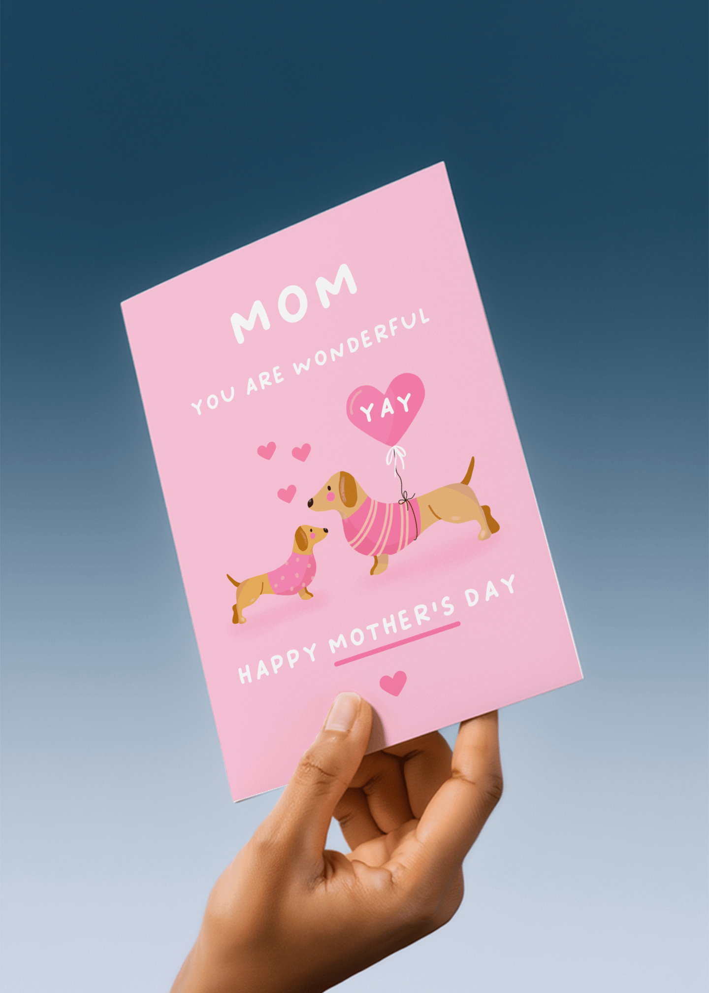 Wonderful Mom Dachshund Card mockup 4