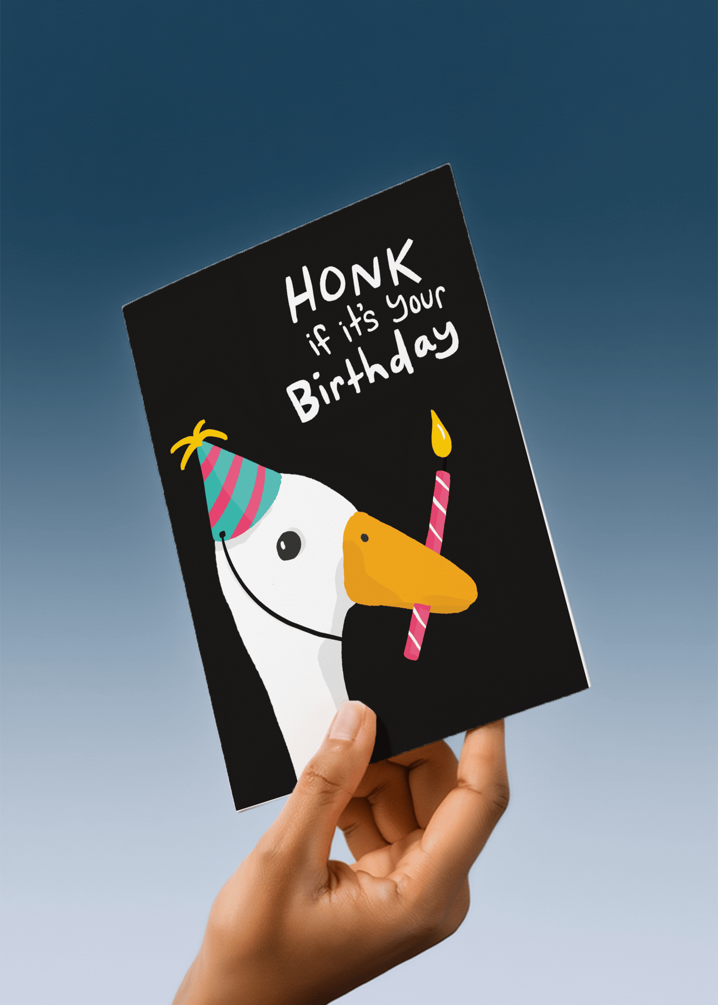 Goose Honk Birthday Card mockup 4