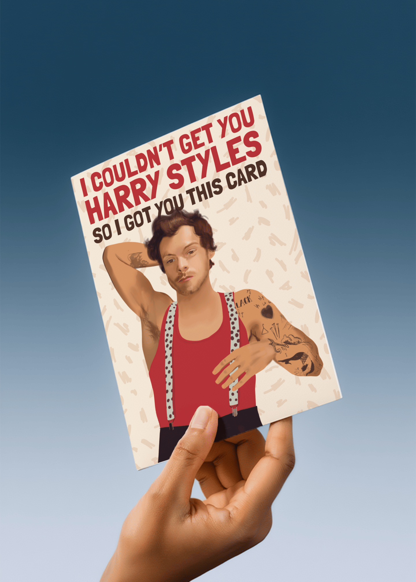 Harry Styles Birthday Humor Card mockup 4