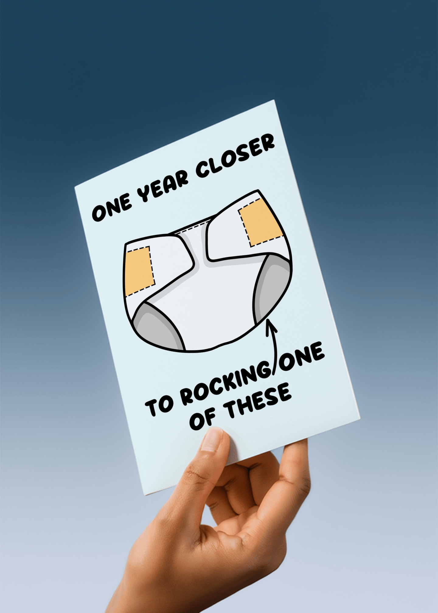 One Year Closer Diaper Birthday Card mockup 4
