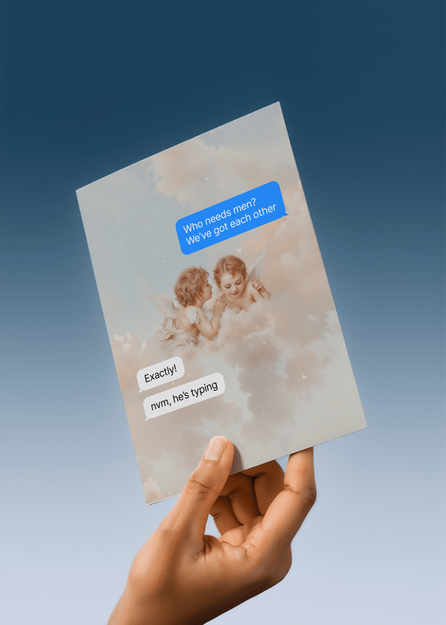 Friendship Humor Angel Card mockup 3