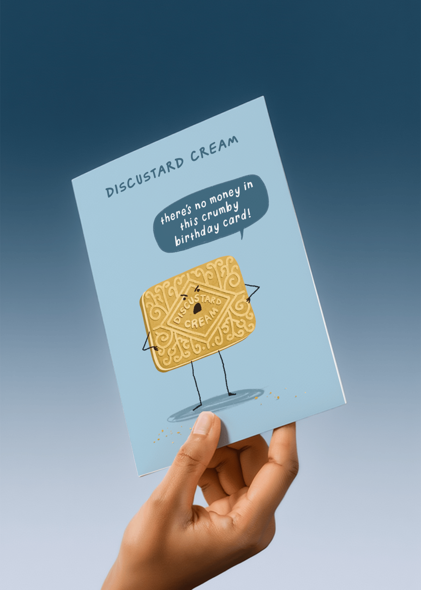 Discustard Cream Crumby Birthday Card mockup 4
