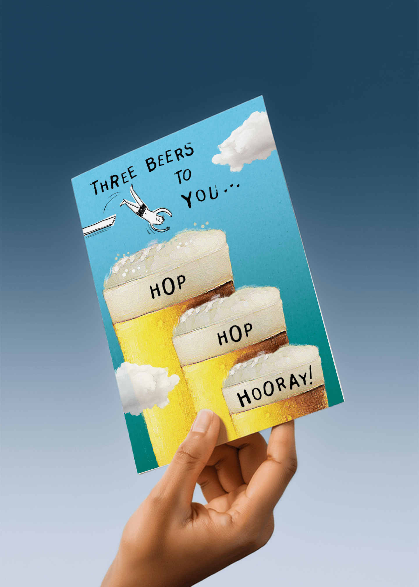 Three Beers to You Card mockup 3