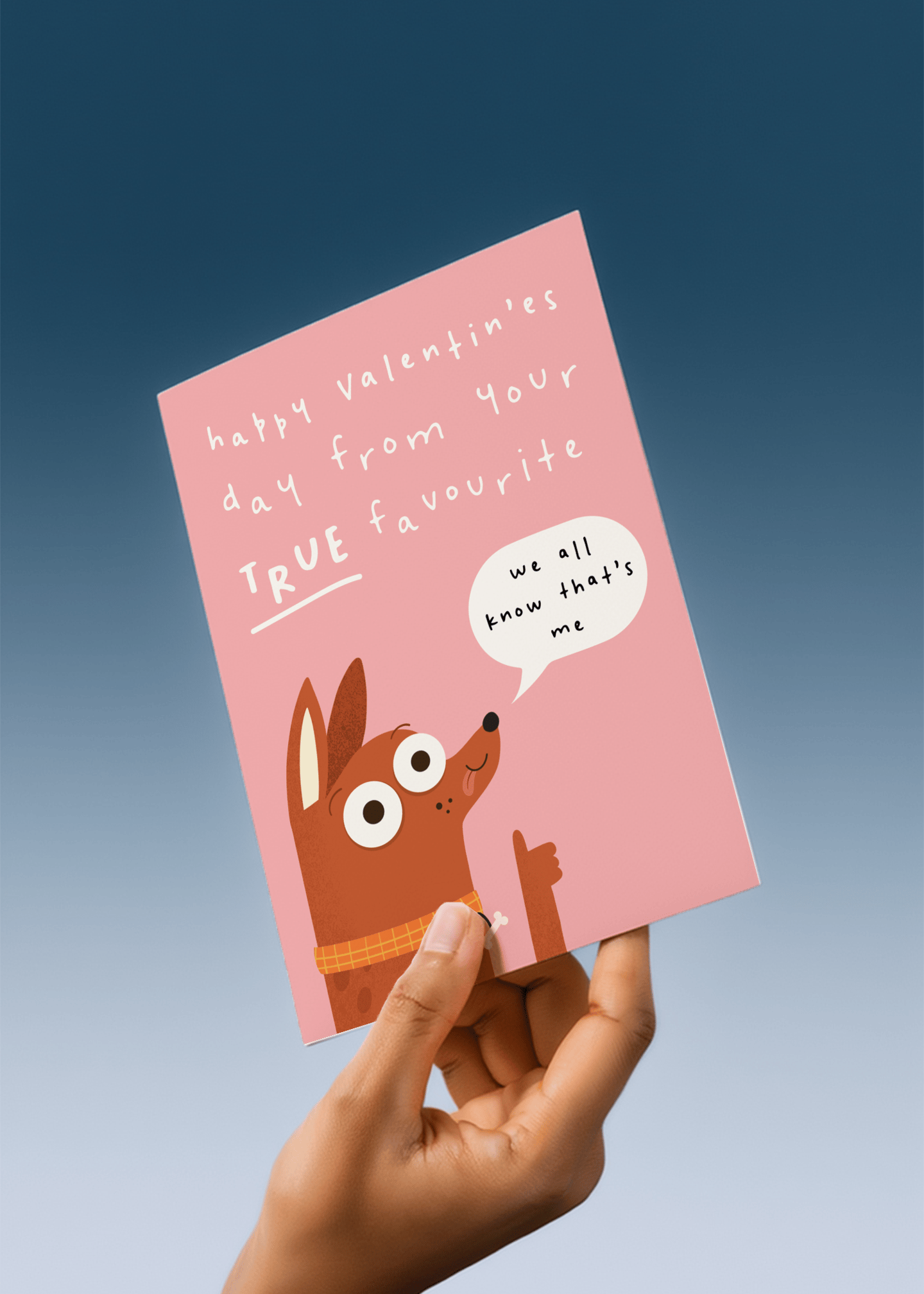 True Favourite Dog Valentine's Day Card mockup 4