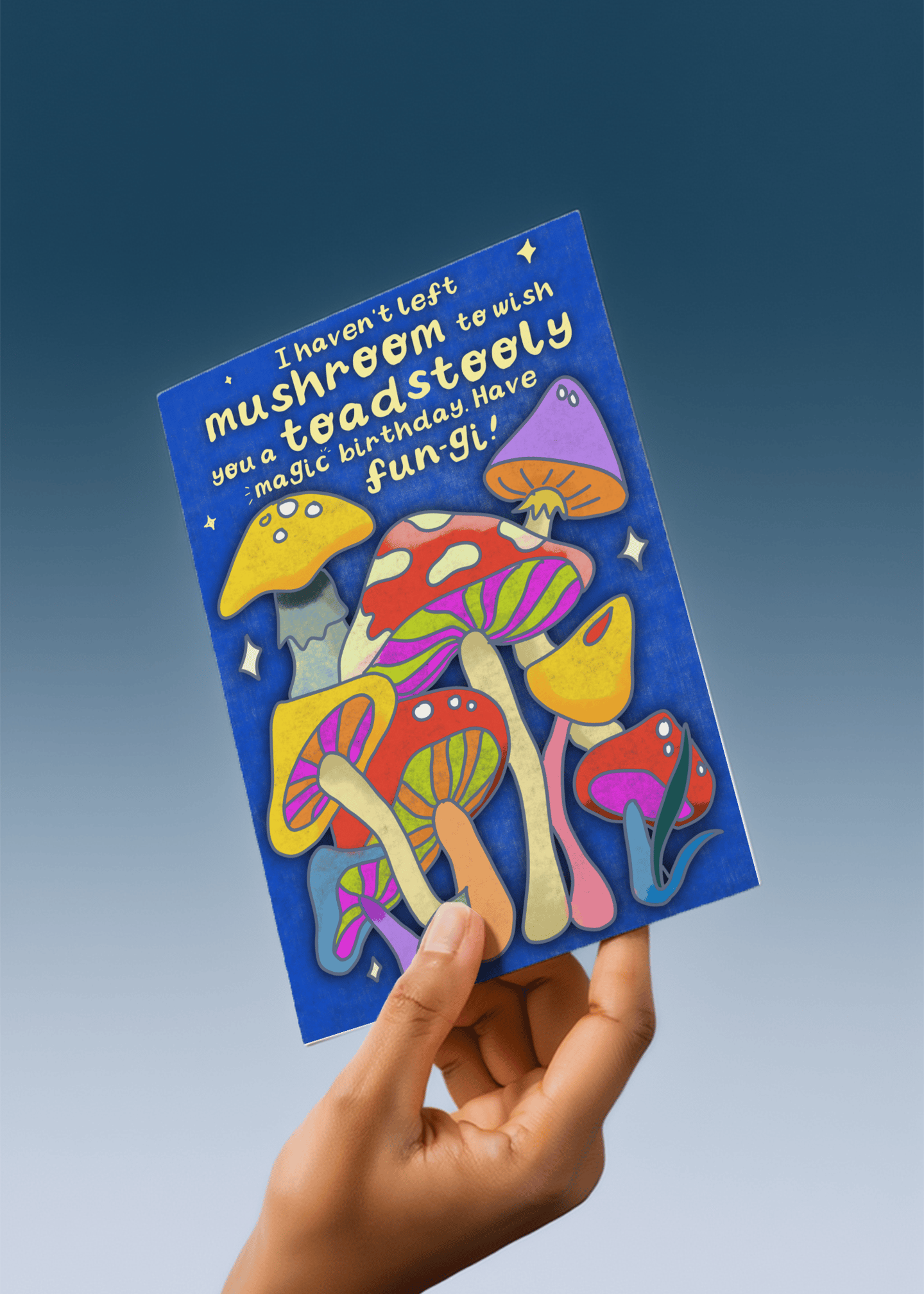 Mushroom Pun Birthday Card mockup 4