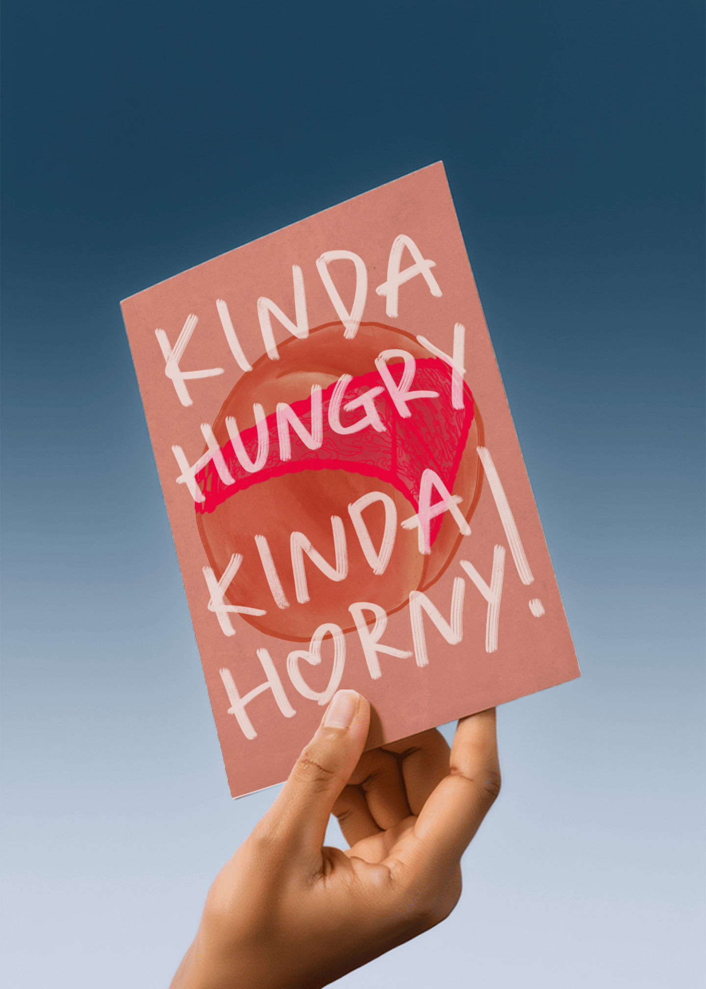 Kinda Hungry Kinda Horny Card mockup 4