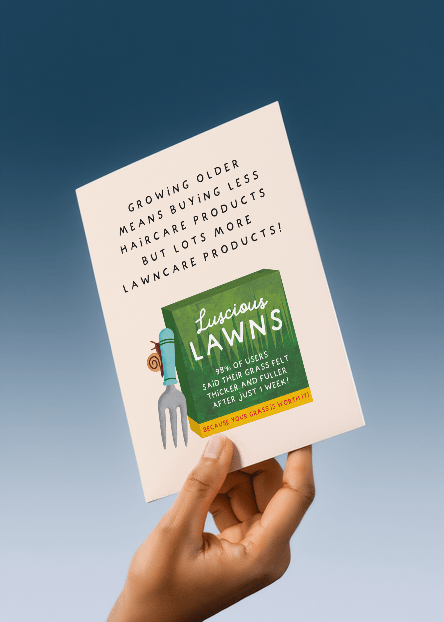 Growing Older Lawncare Card mockup 4