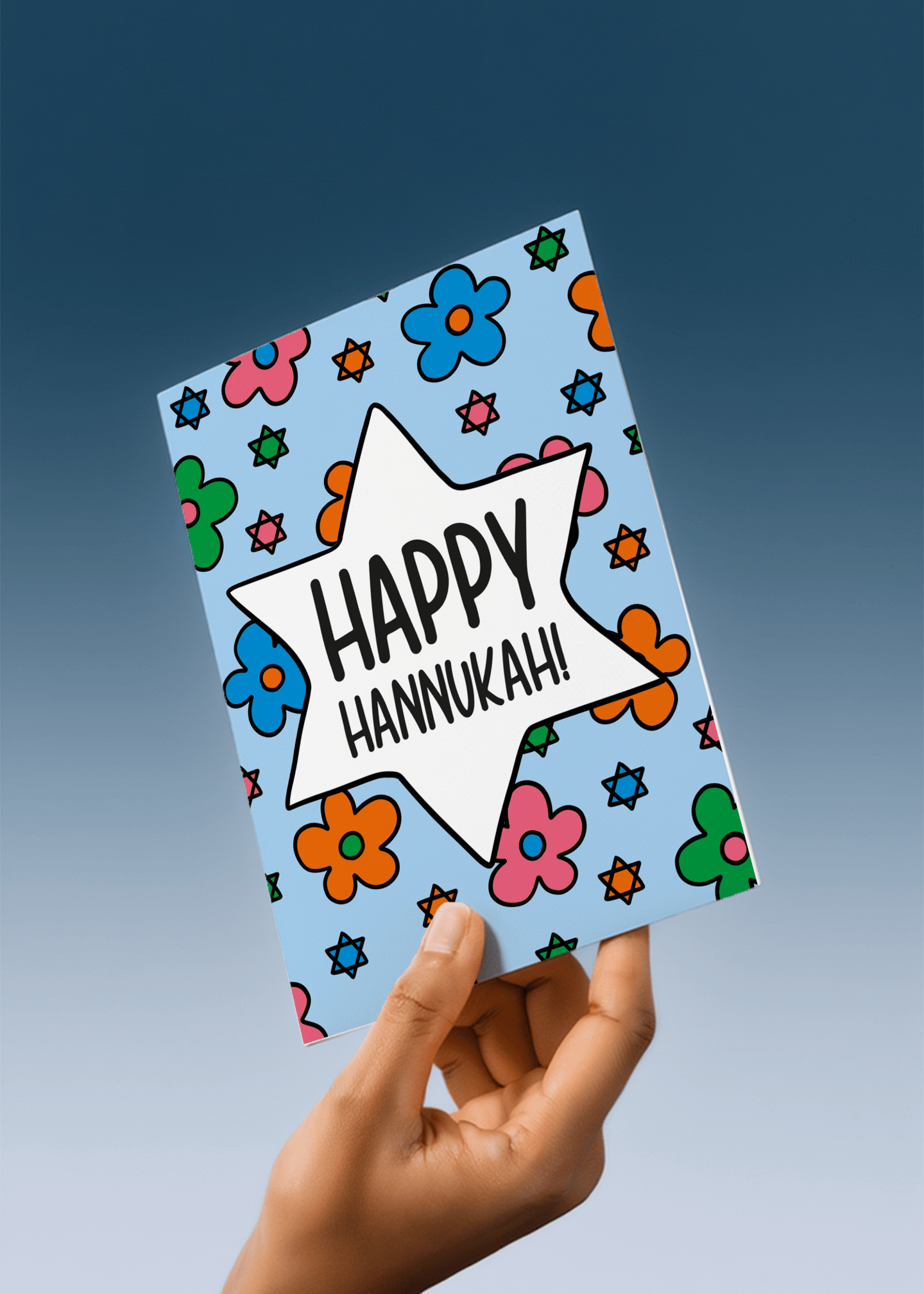 Happy Hanukkah Floral Star mockup 4
