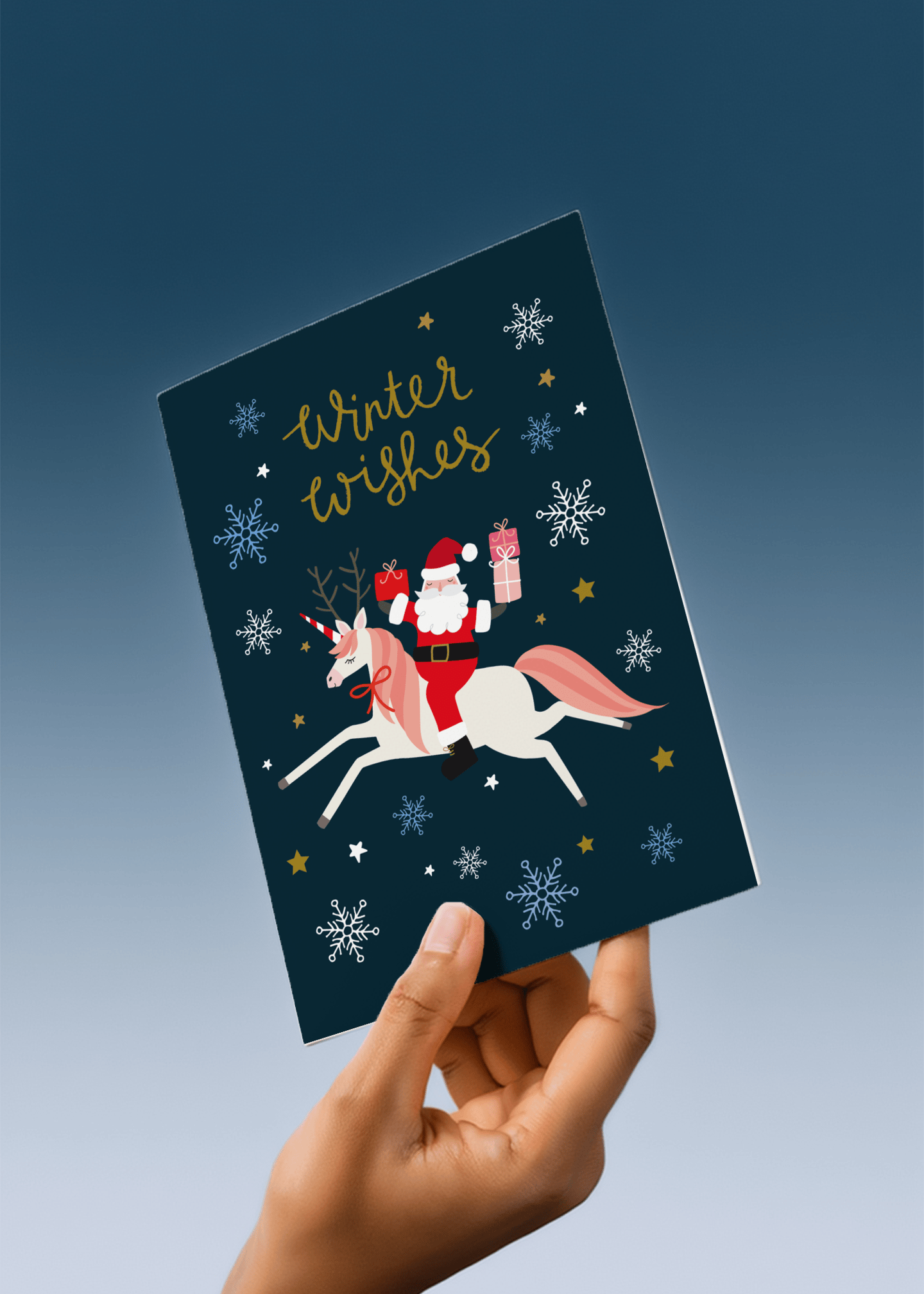 Santa Unicorn Winter Wishes mockup 4