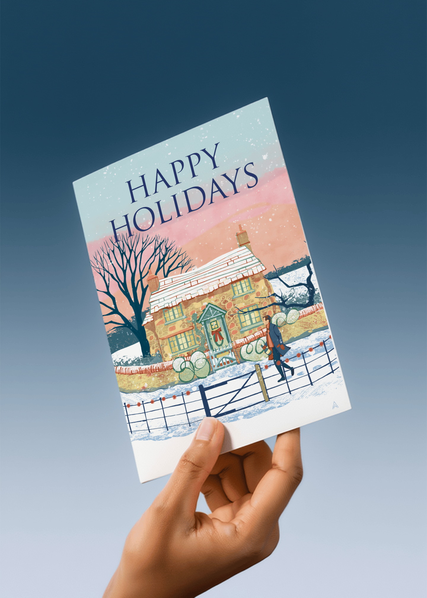 Quaint Cottage Holiday Wishes mockup 4