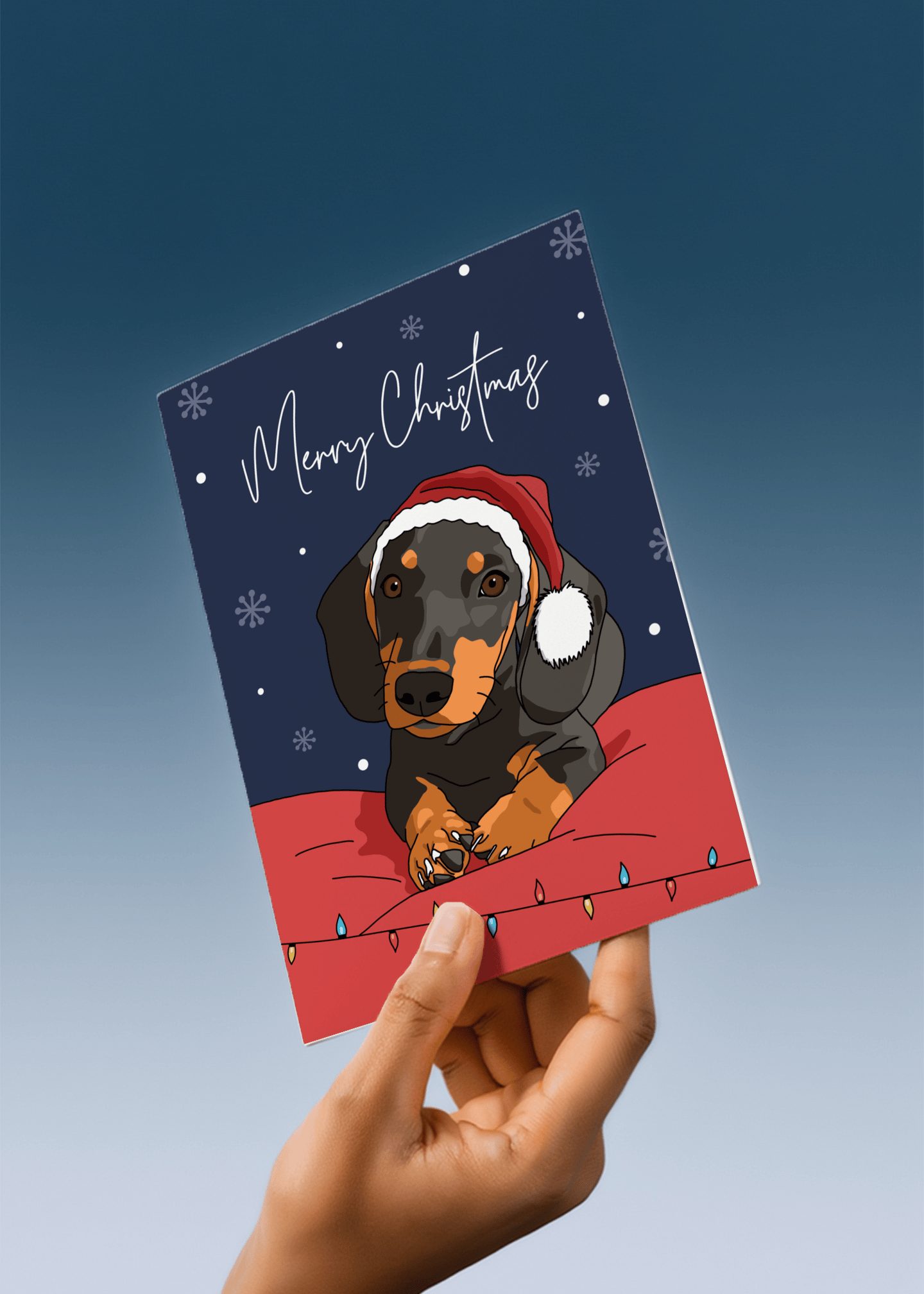 Dachshund Merry Christmas mockup 4