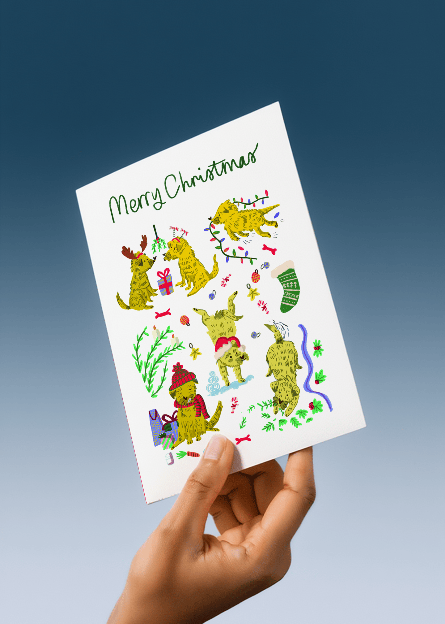 Golden Pups Spreading Christmas Joy mockup 3
