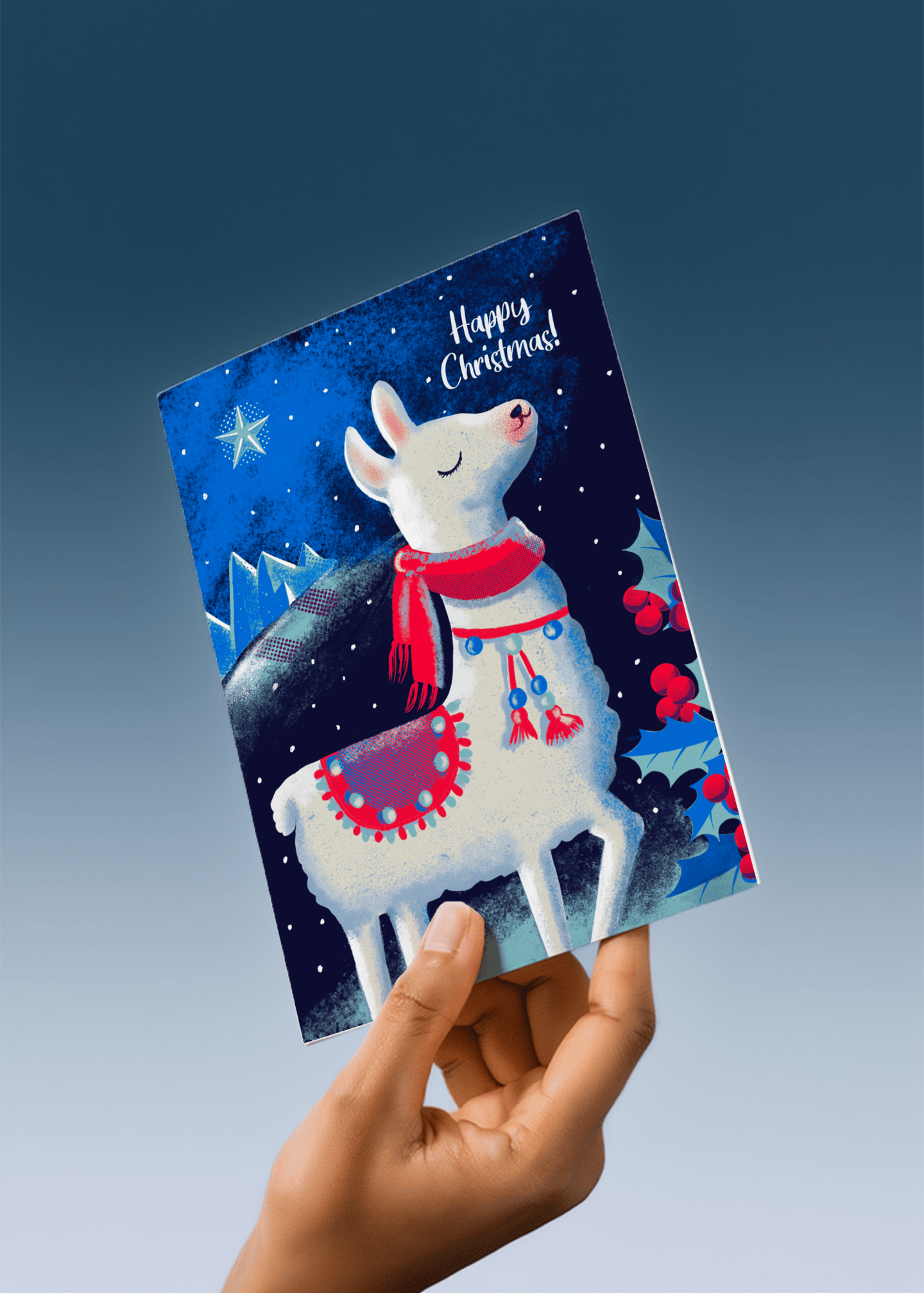 Reindeer in Winter Scene mockup 4