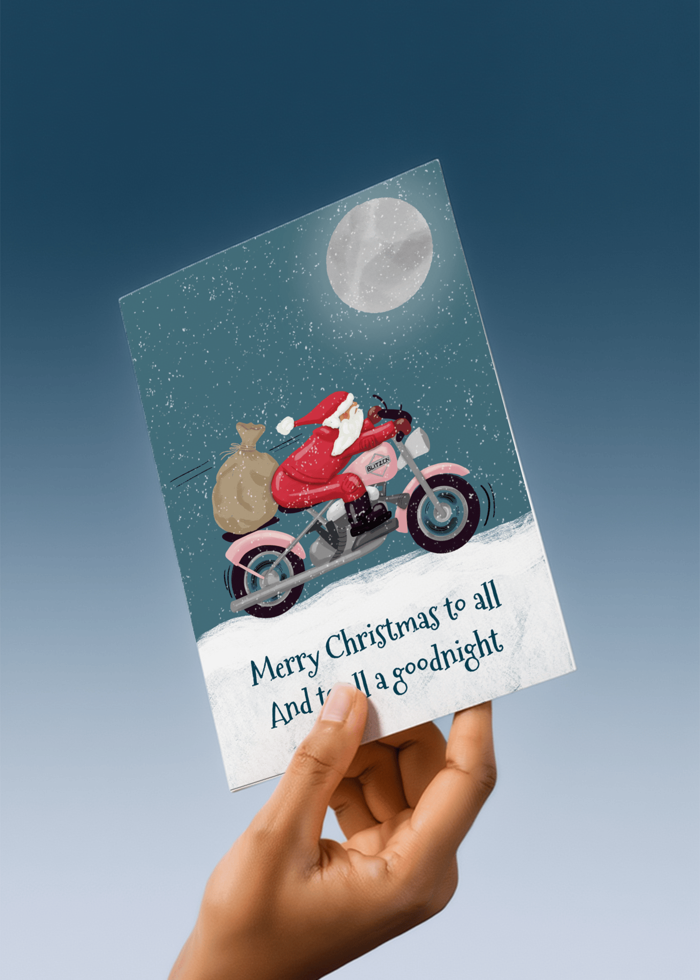 Santa on a Motorcycle mockup 4