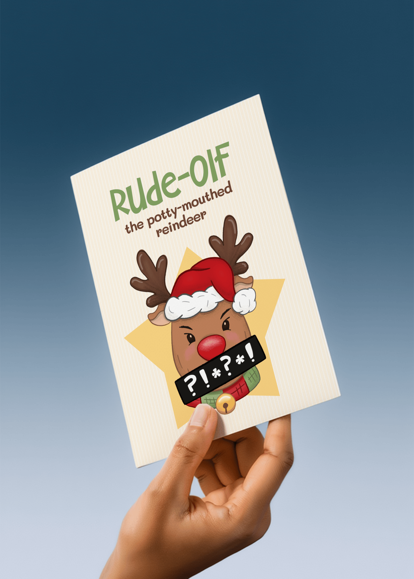 Rude-Olf the Potty-Mouthed Reindeer mockup 4