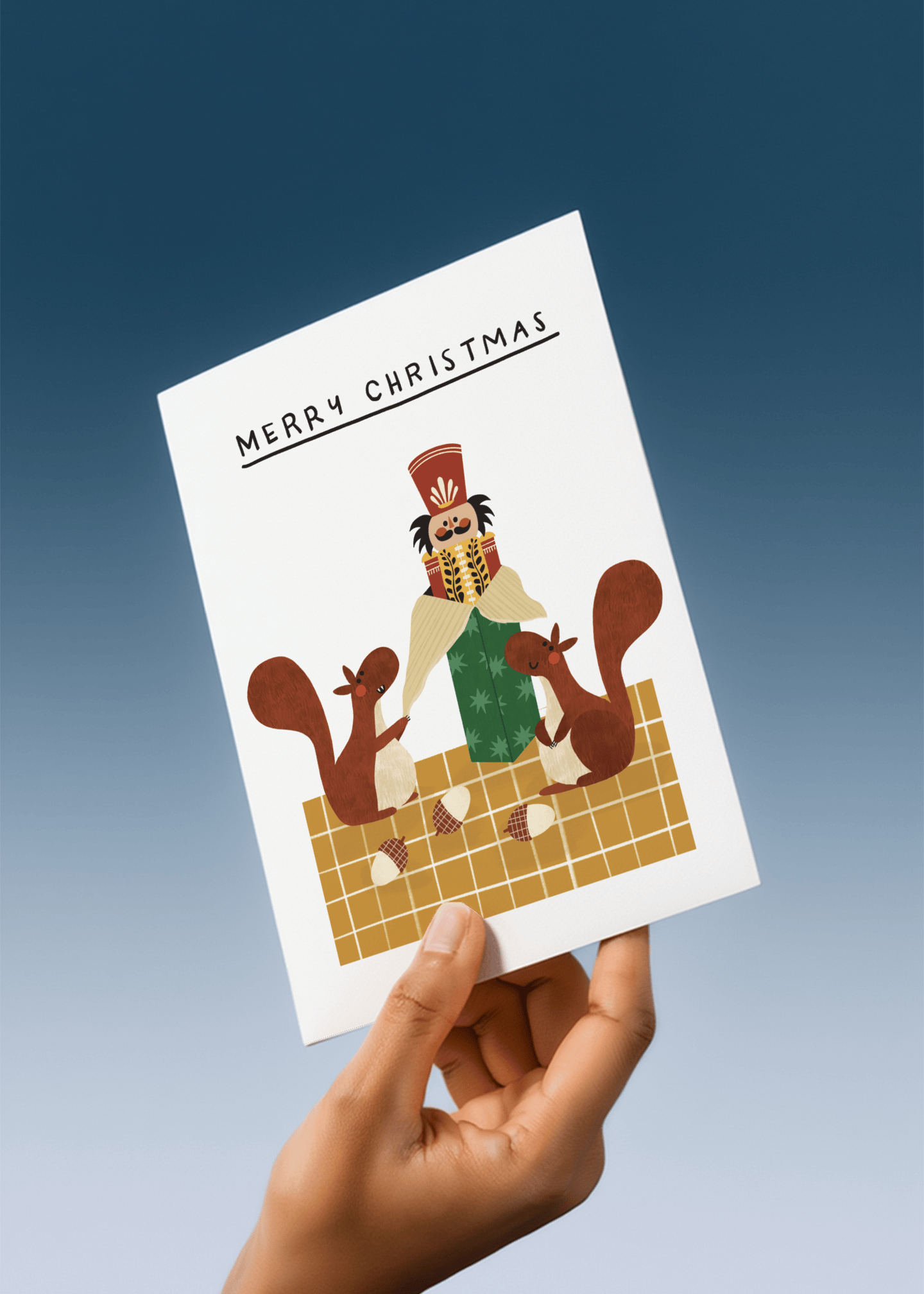 Merry Christmas Nutcracker with Squirrels mockup 4
