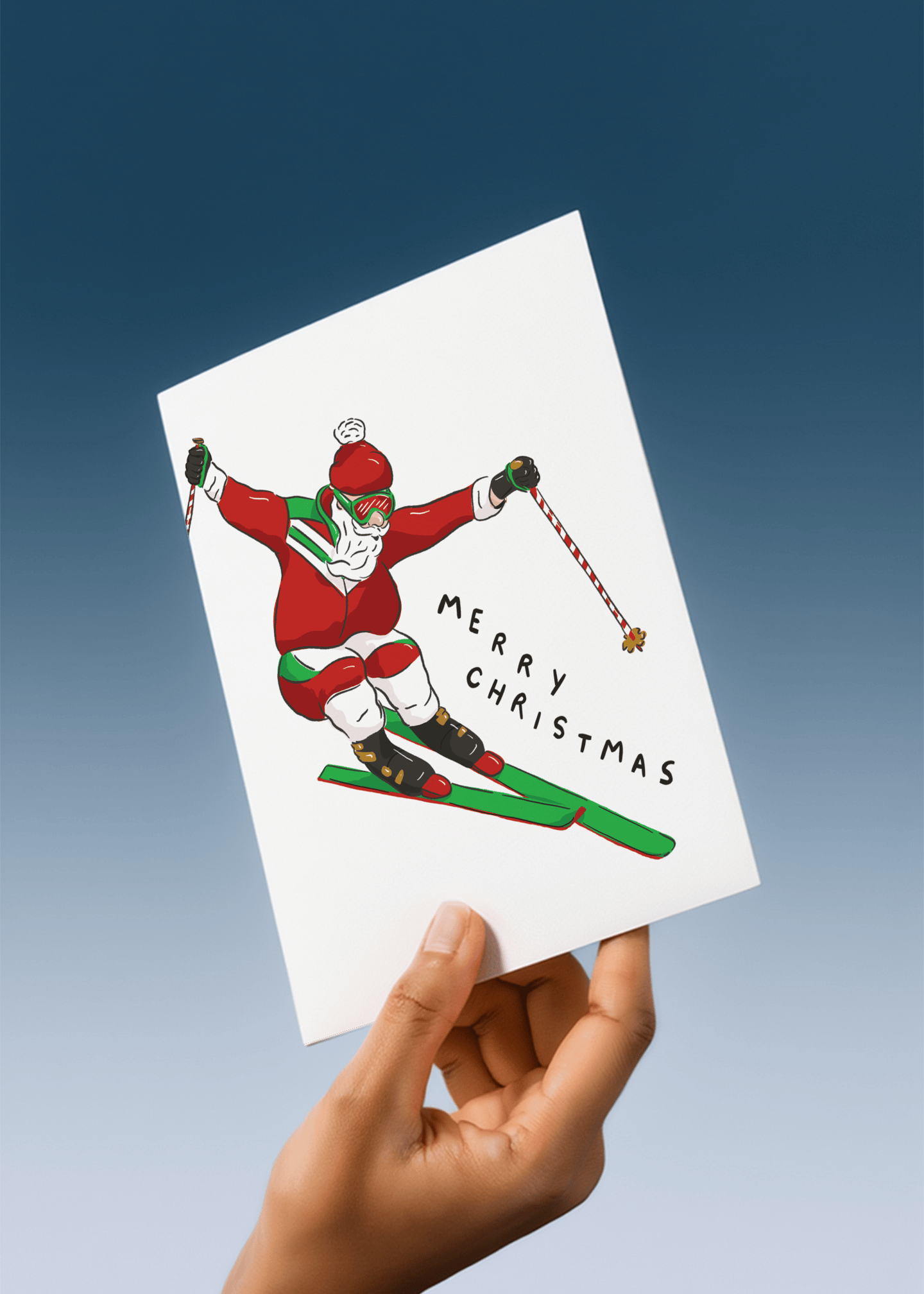 Skiing Santa mockup 4