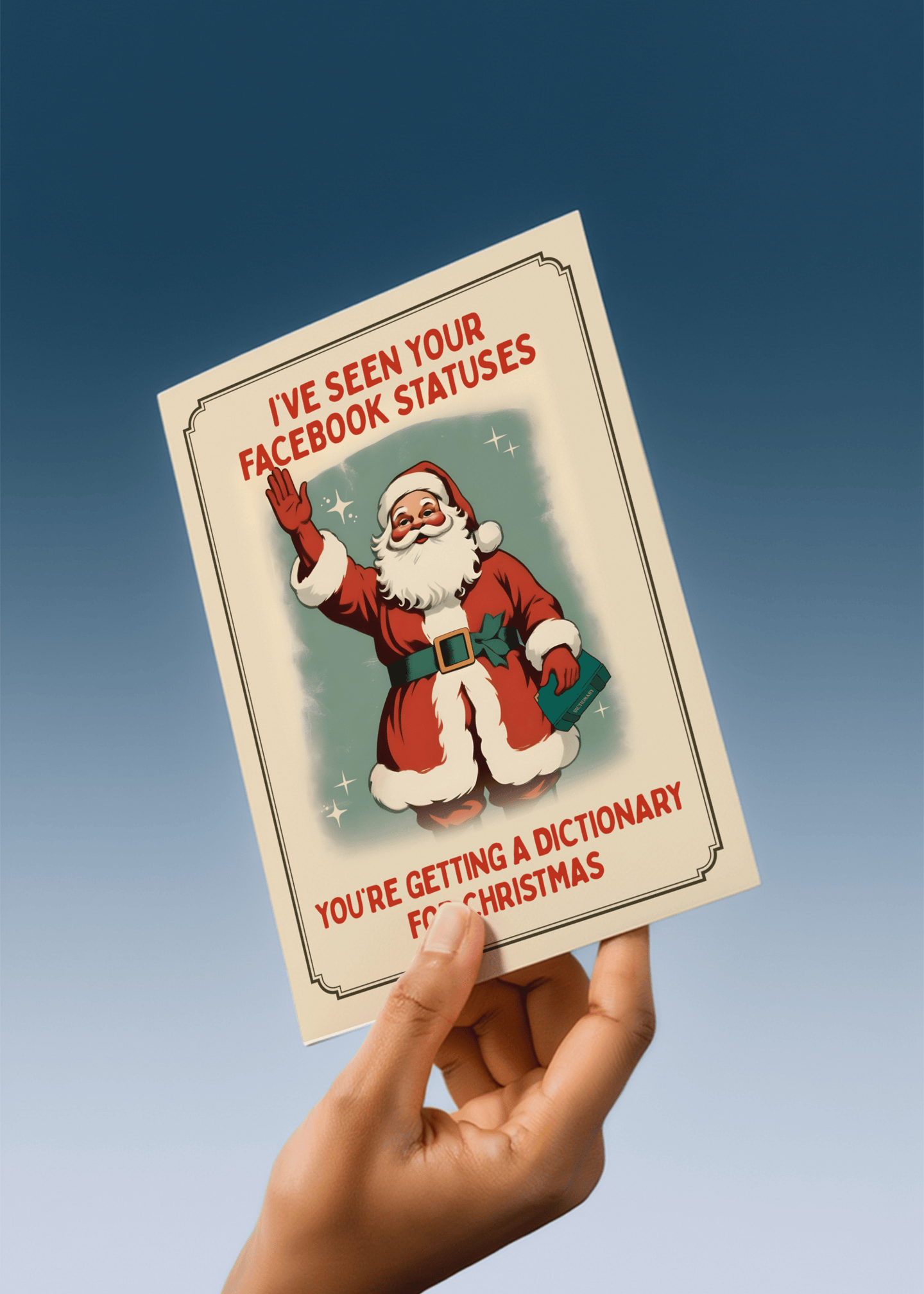 Facebook Dictionary Santa Card mockup 3