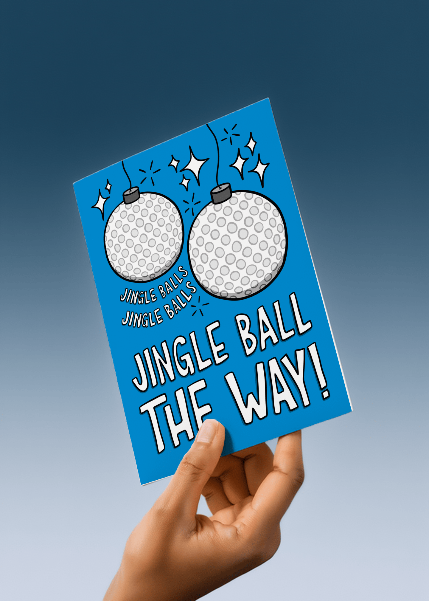 Jingle Ball the Way Golf Christmas Card mockup 3