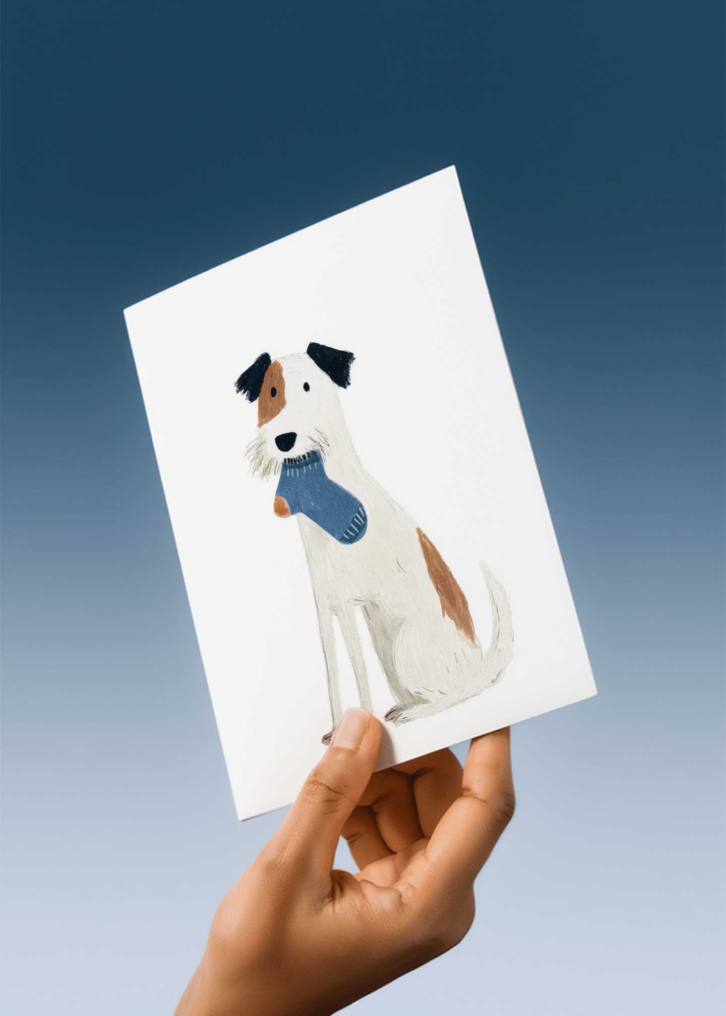 dog with sock mockup 4