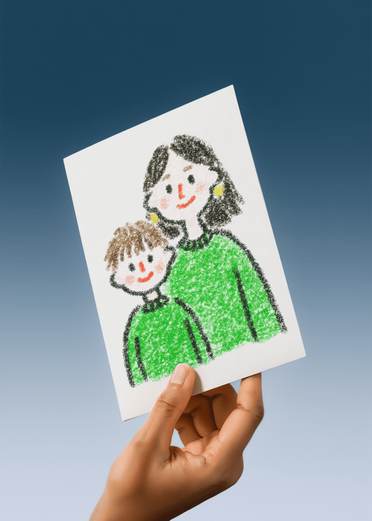 mom and son crayon sketch mockup 4