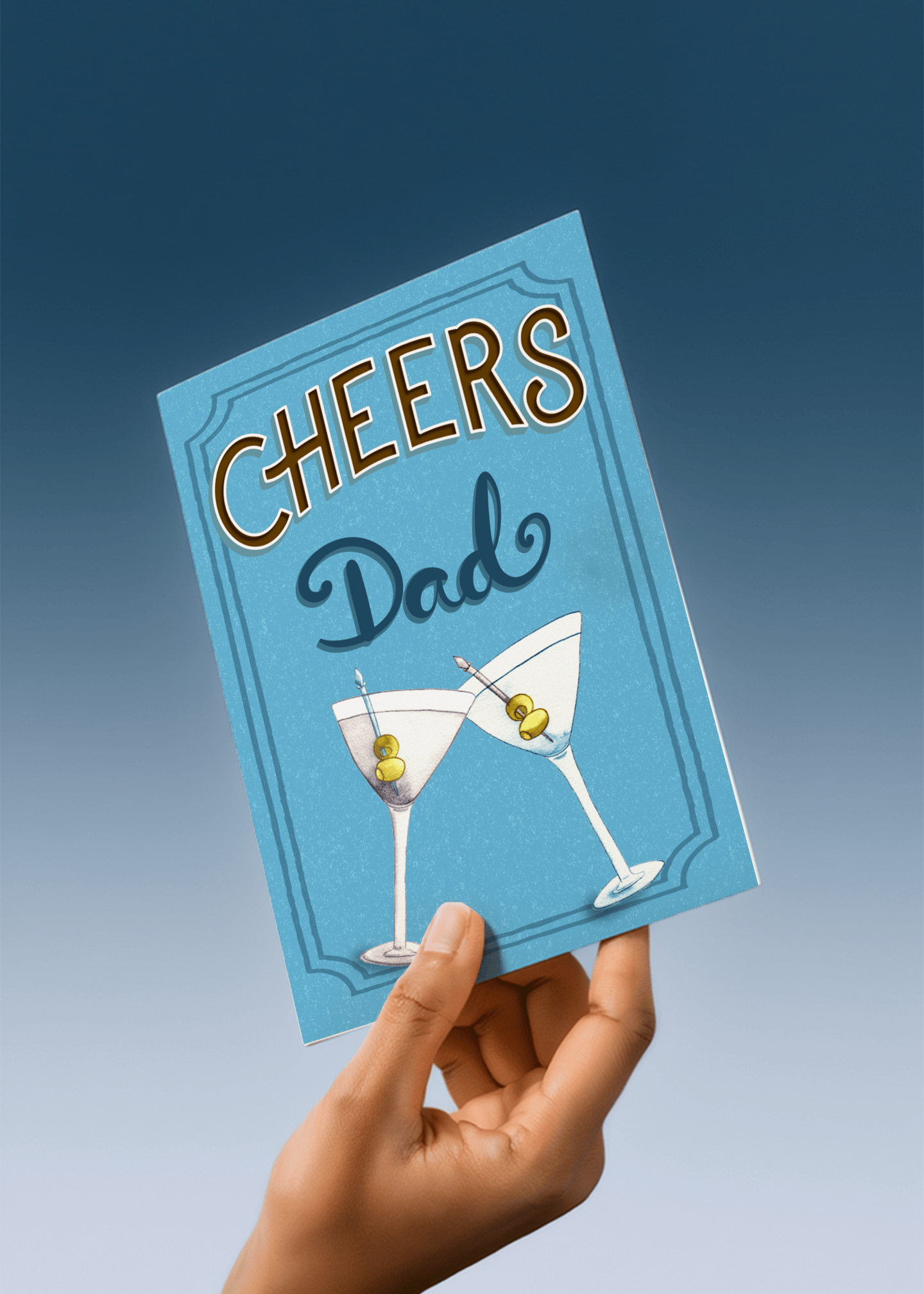 Cheers Dad Martini Card mockup 4