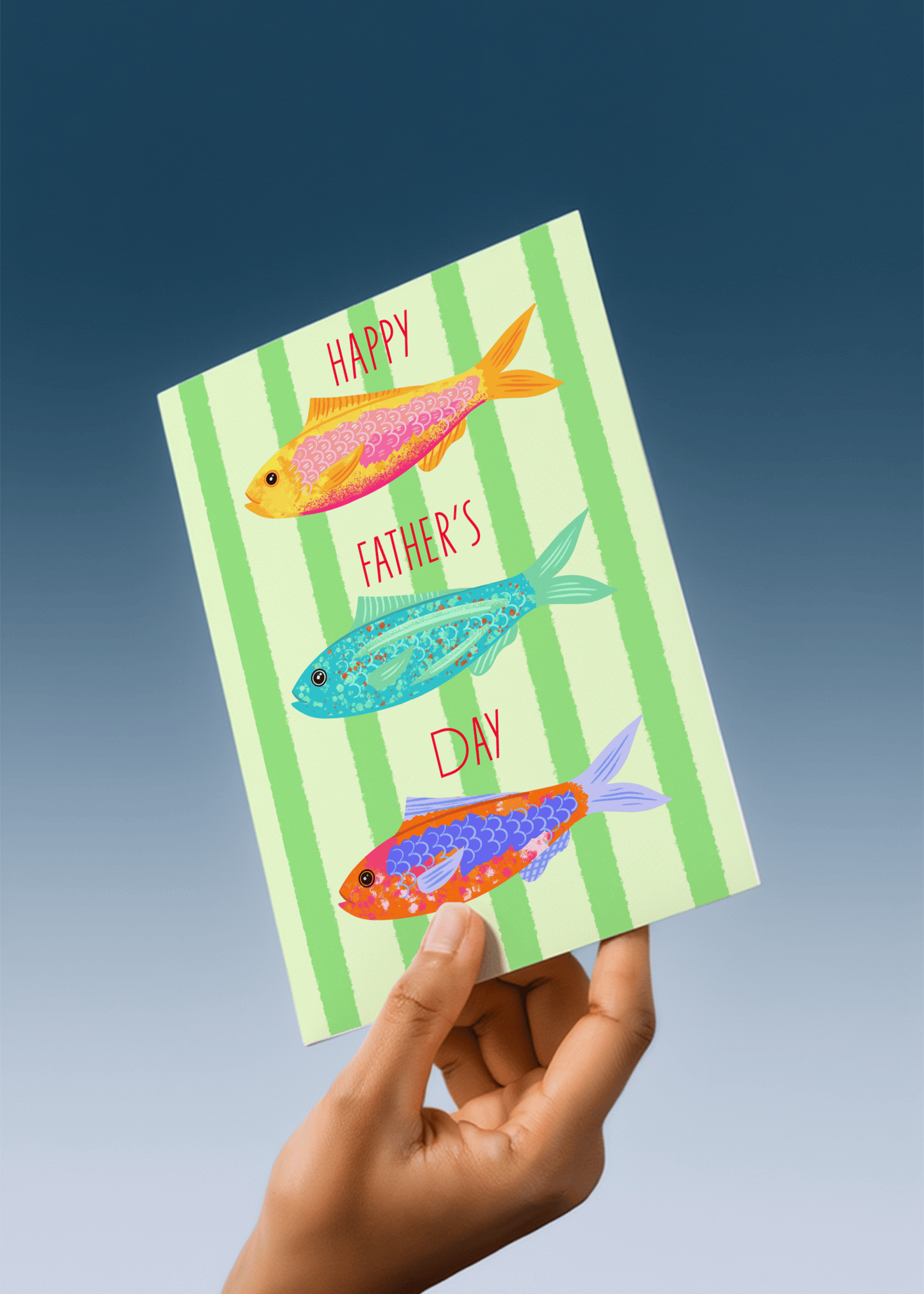 Colorful Fish Father's Day mockup 4