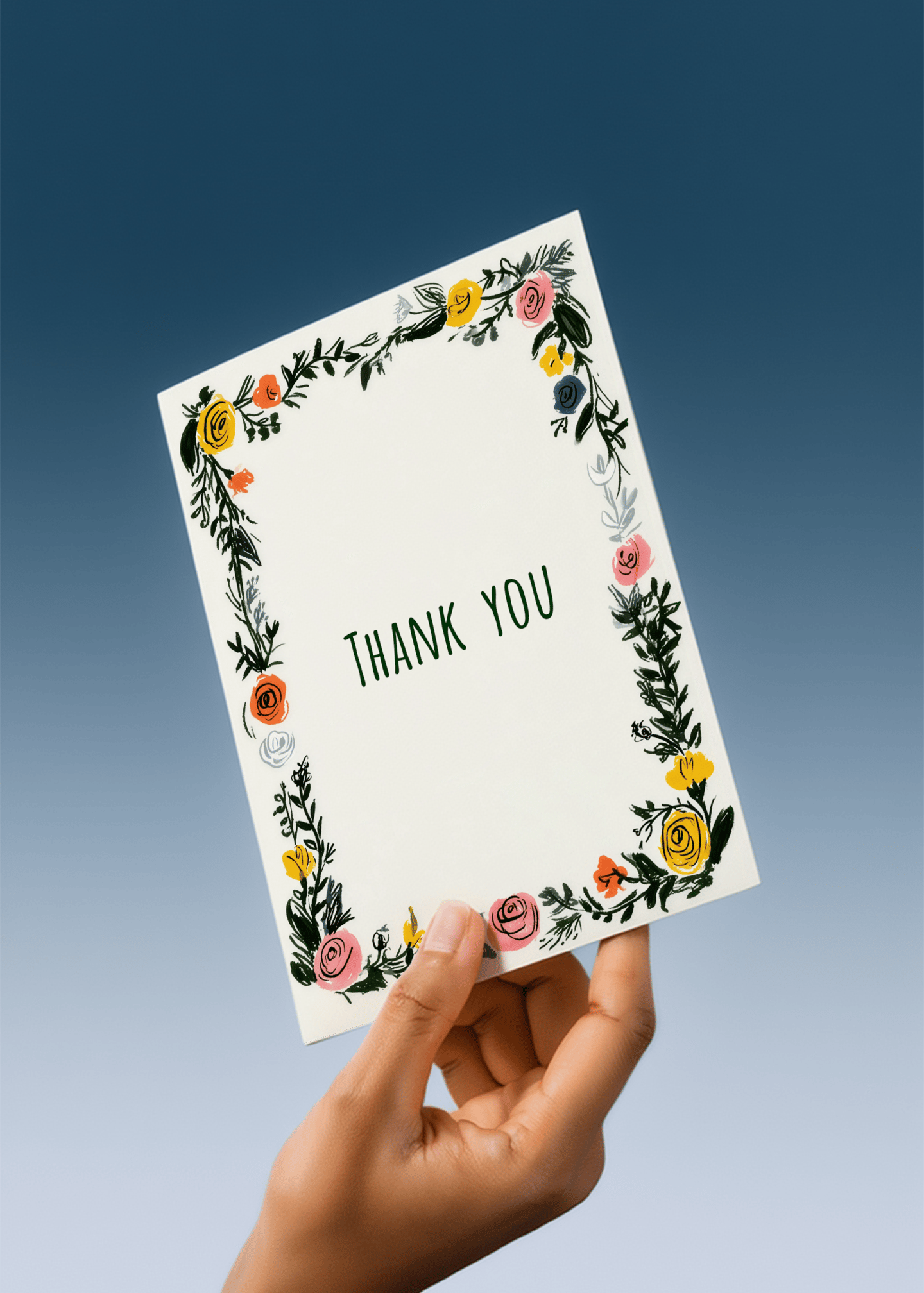 Painted Floral Thank You mockup 4