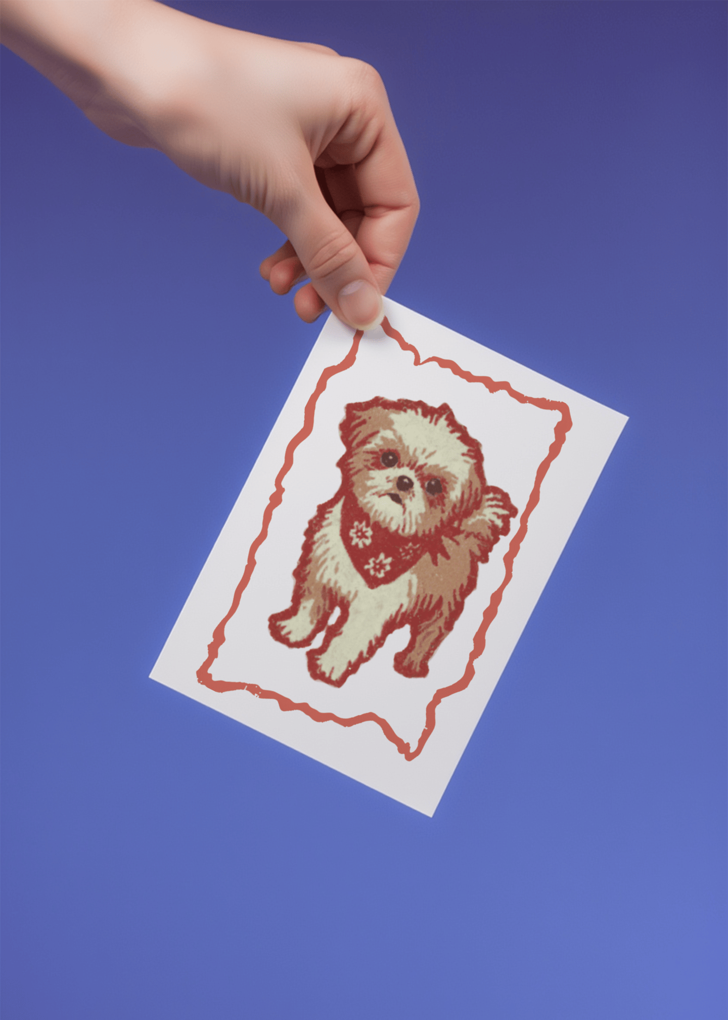 cute dog with a bandana mockup 4