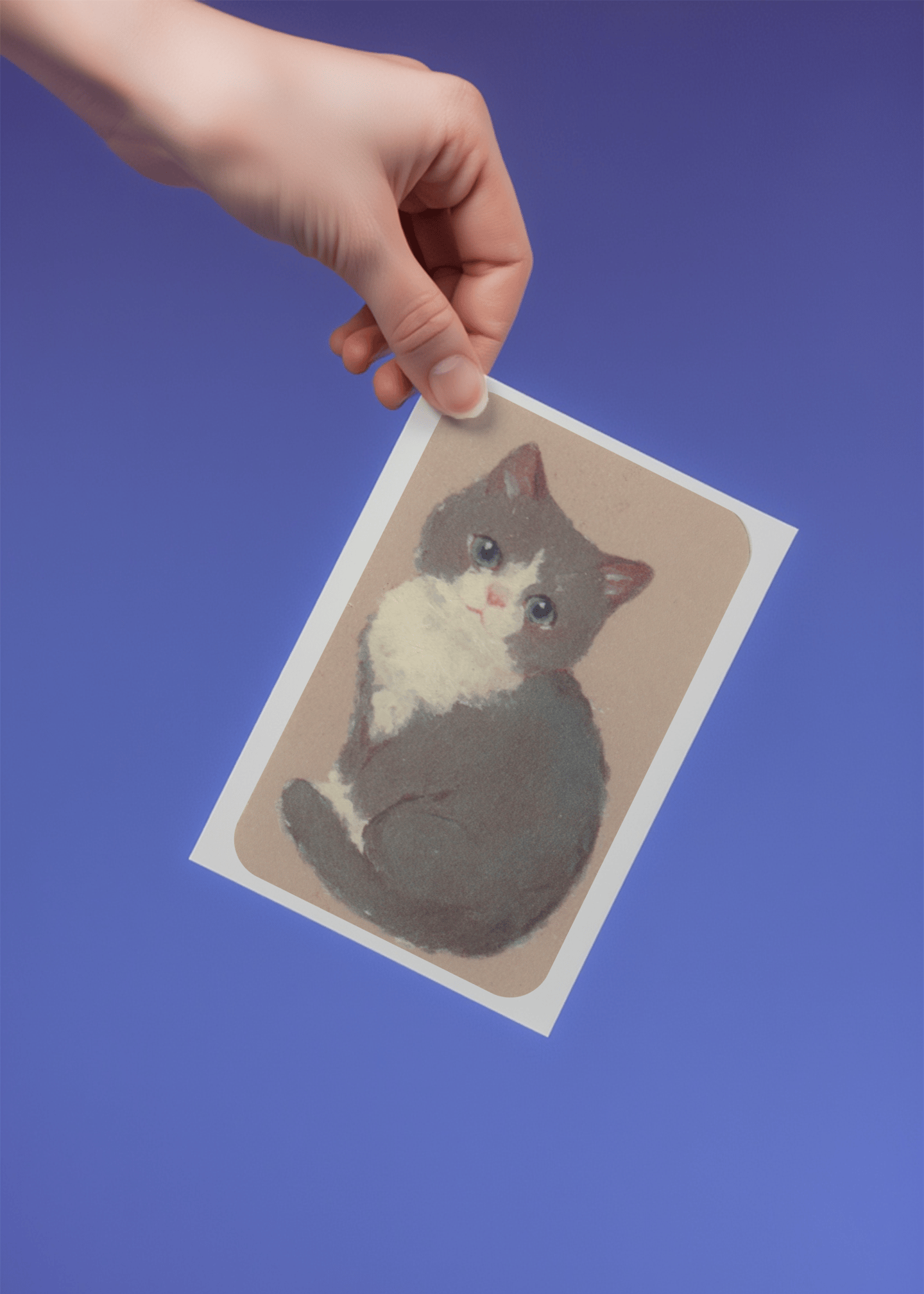 cute grey cat mockup 4
