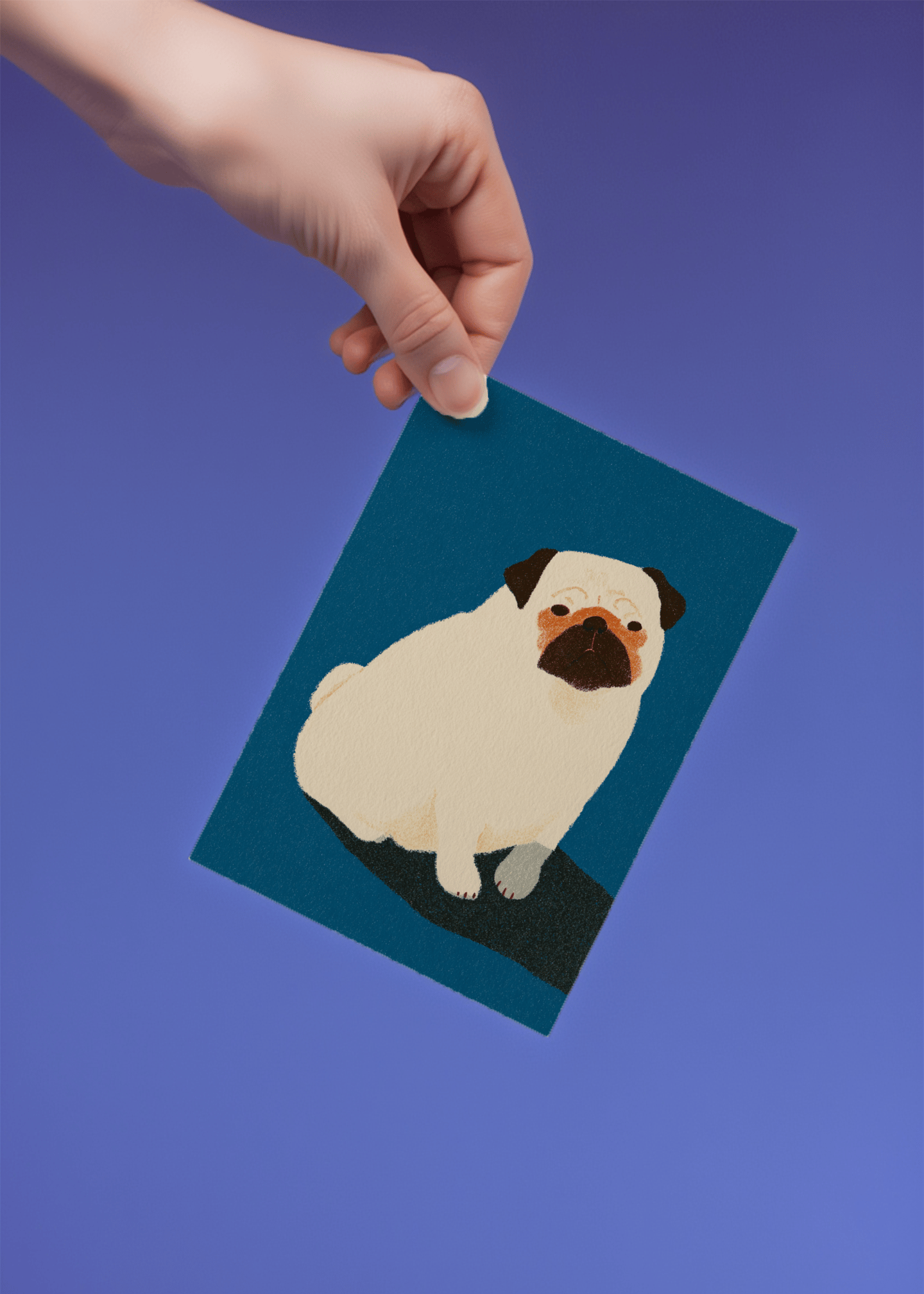 pug sitting mockup 4