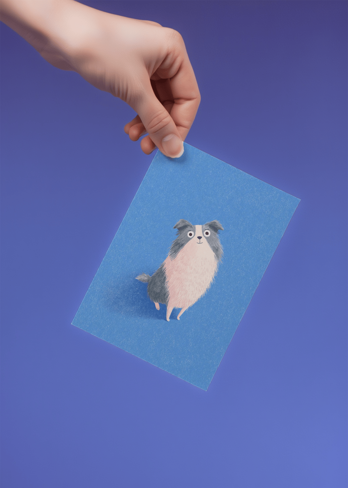 cute dog sitting and looking up mockup 4