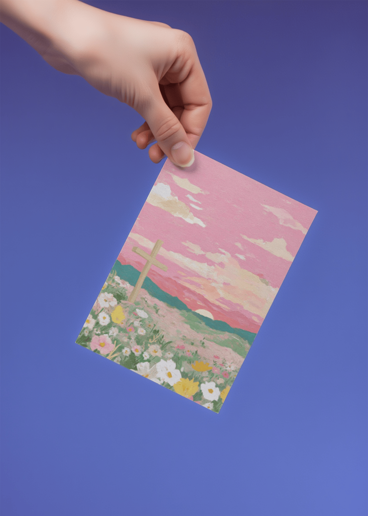 Peaceful Sunrise Sympathy Card mockup 4