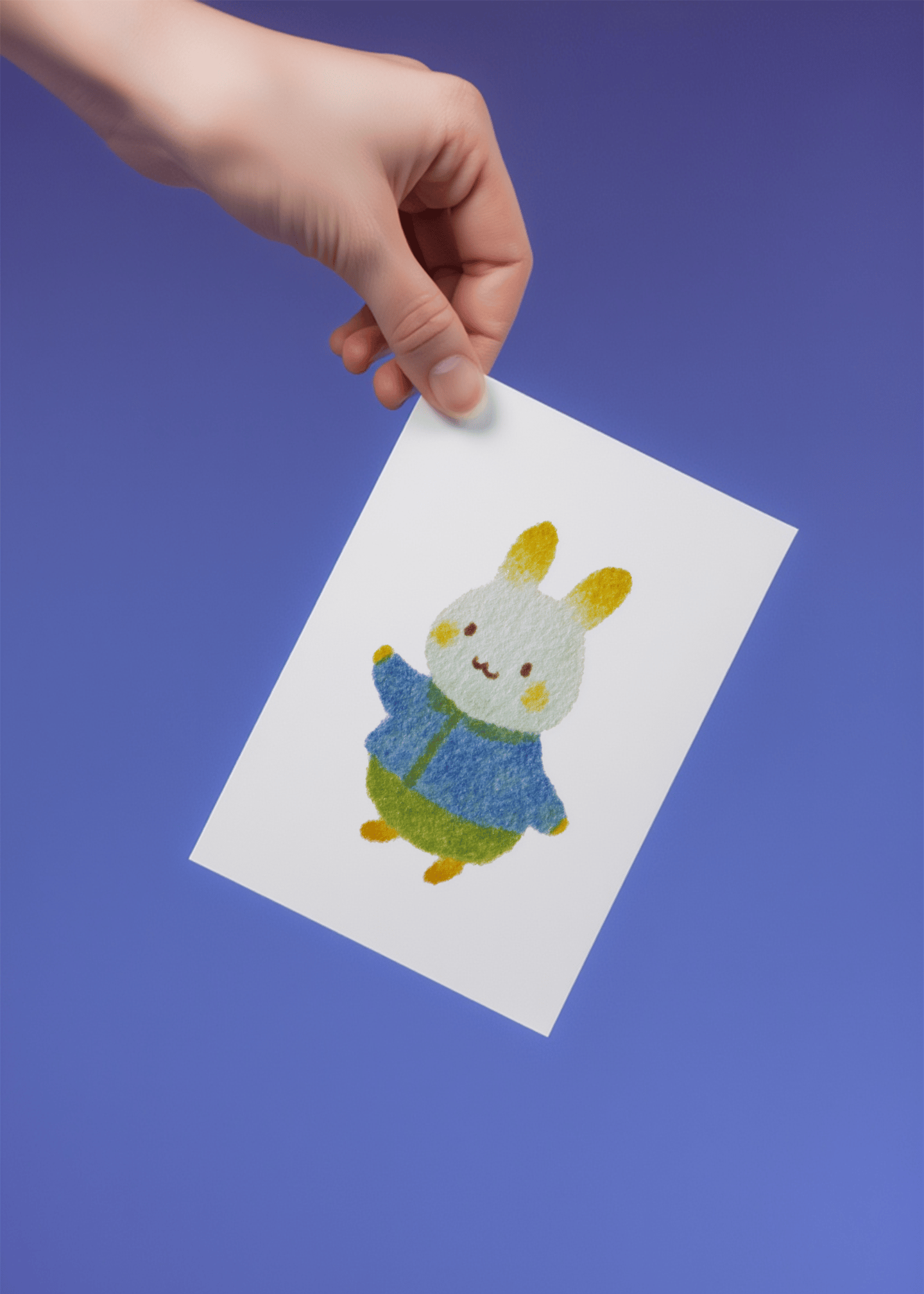 Cute Bunny Easter Card mockup 4