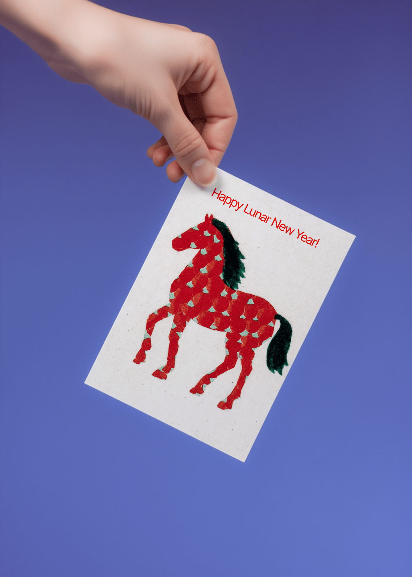 Festive Horse Lunar New Year Card mockup 4