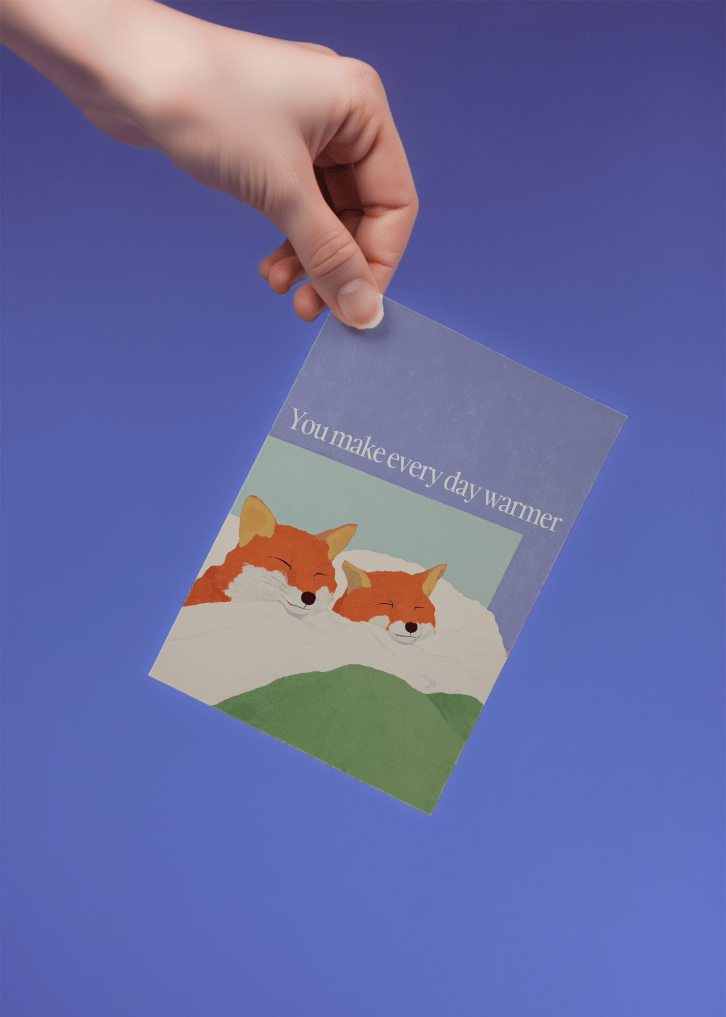 Warm Days with You Fox Card mockup 4