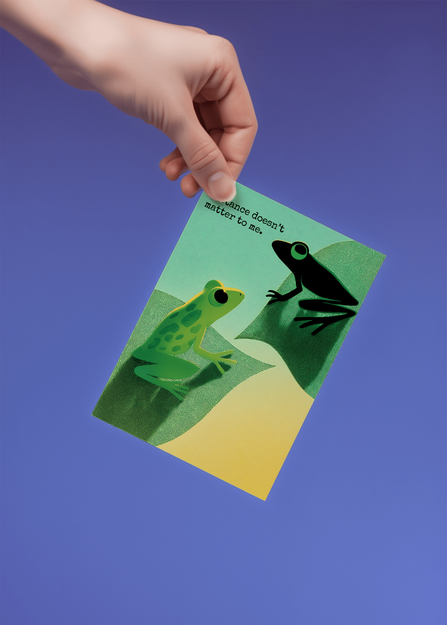Distance Doesn't Matter Frog Card mockup 4
