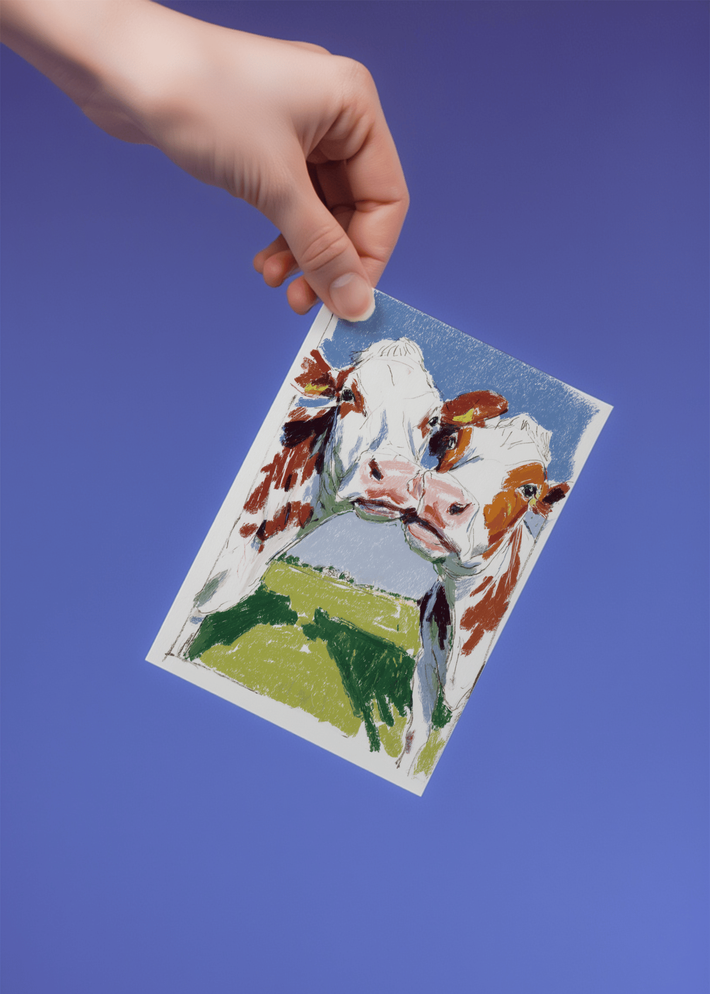 Charming Cow Companions Card mockup 4