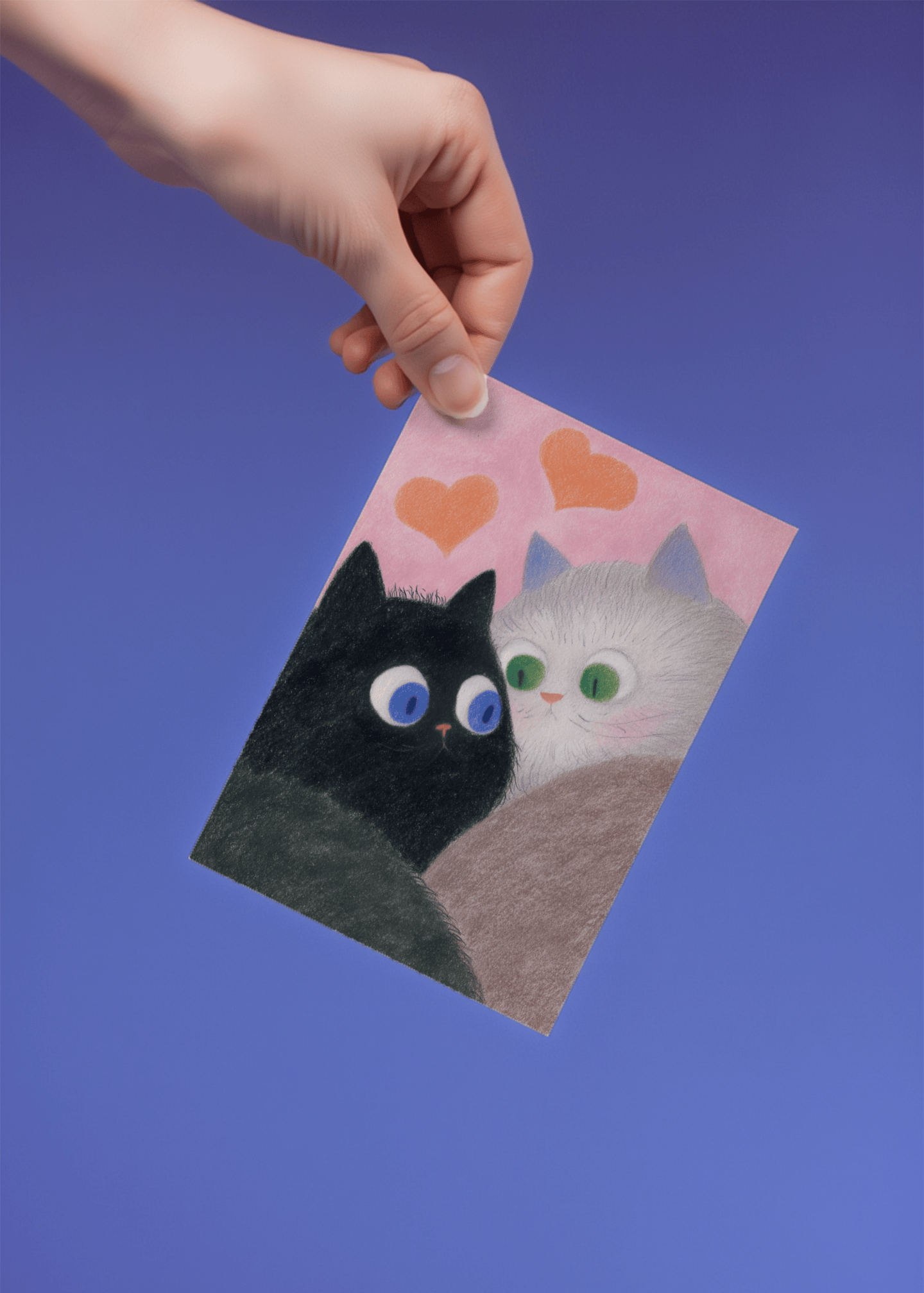 Purrfect Love Cats Card mockup 4