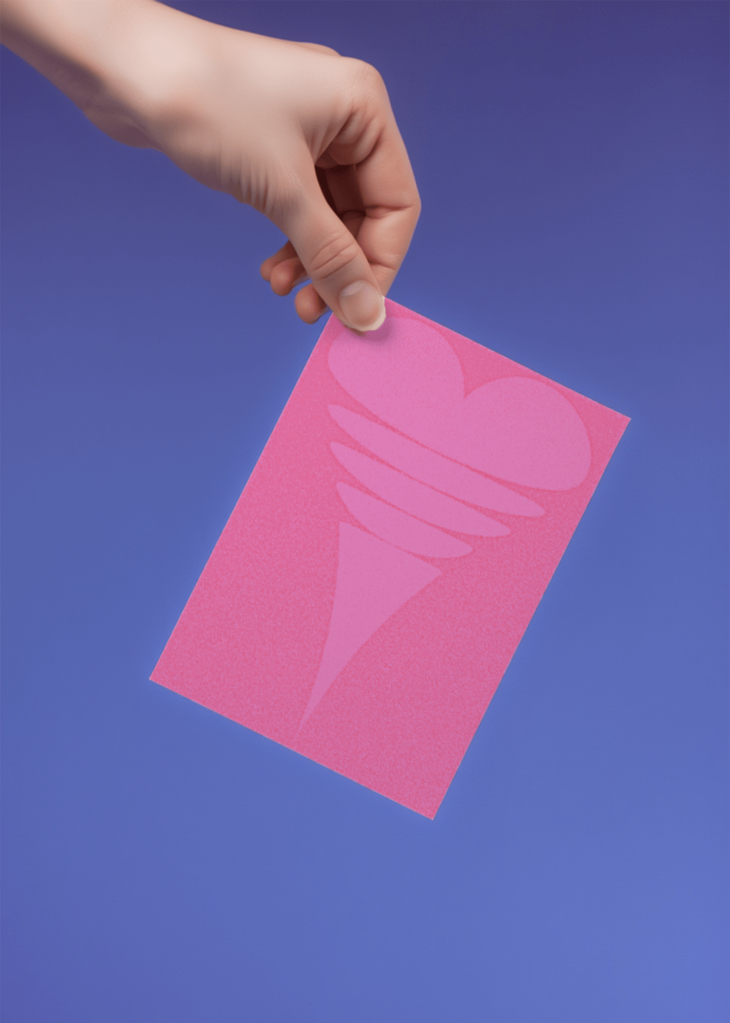 Spiral Heart Pink Card mockup 4