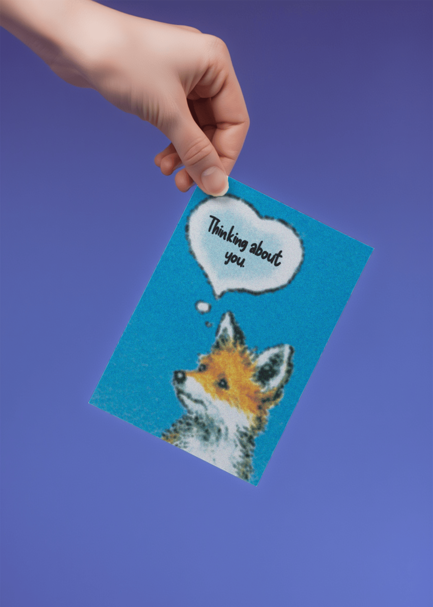 Thinking of You Fox Card mockup 4