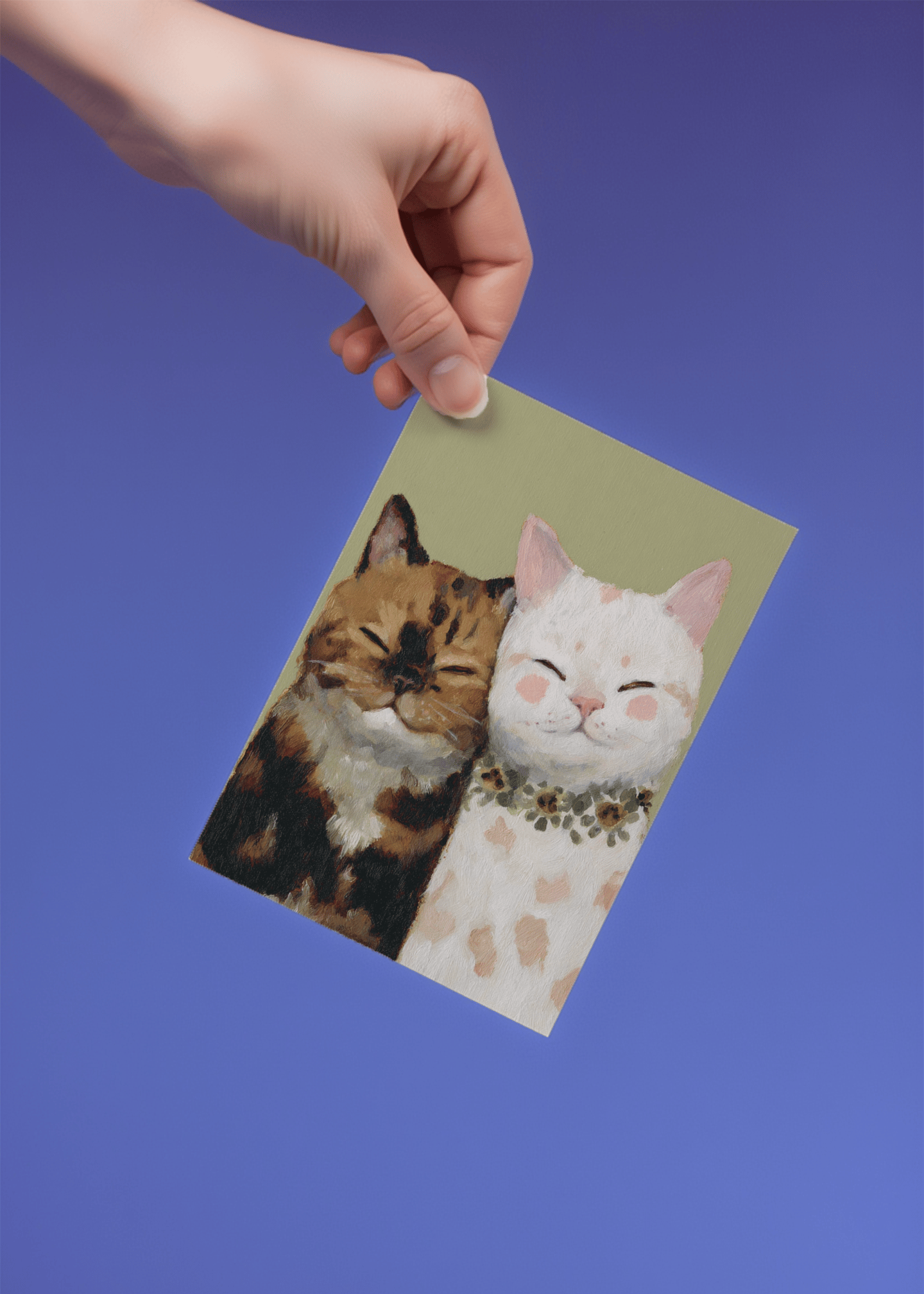 Purrfect Together Cat Greeting Card mockup 4