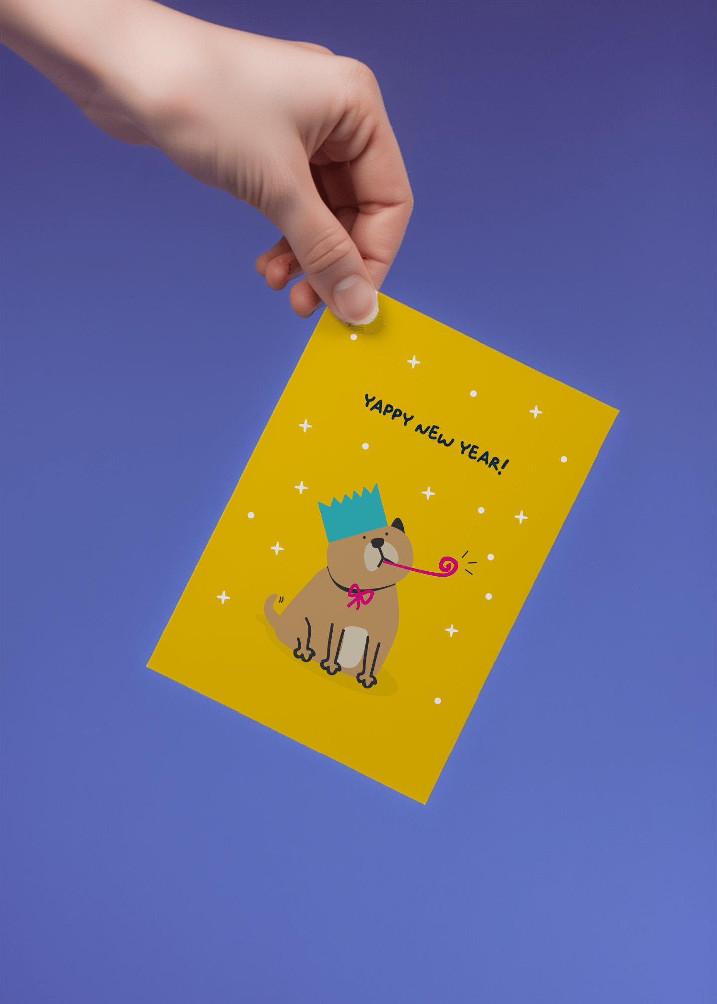 Yappy New Year Cheer Card mockup 4