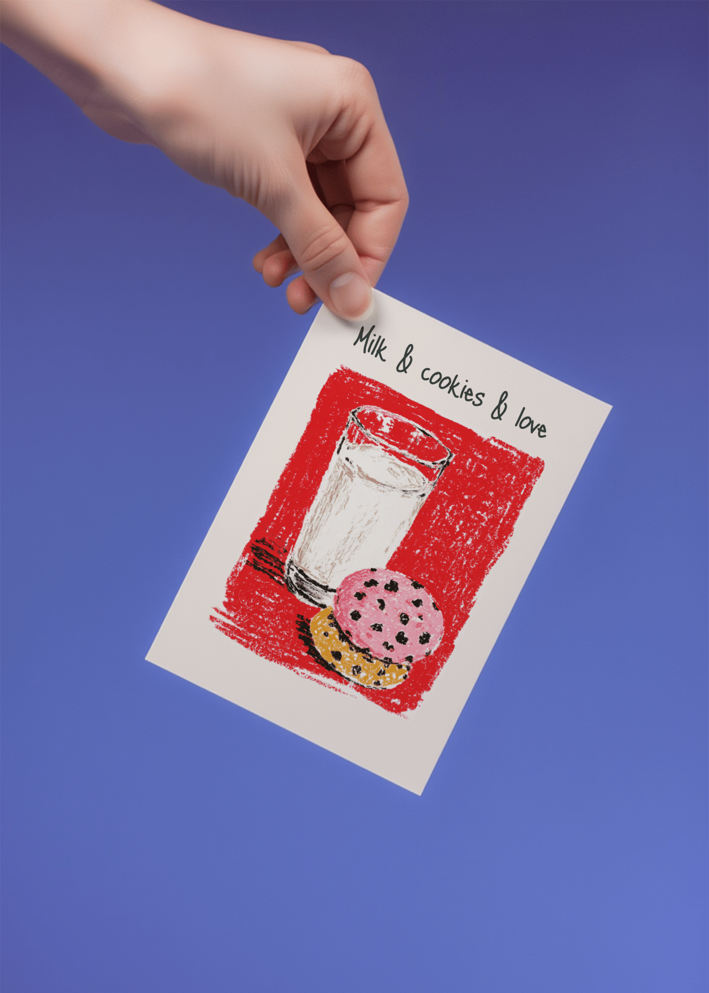 Milk & Cookies Love Card mockup 4