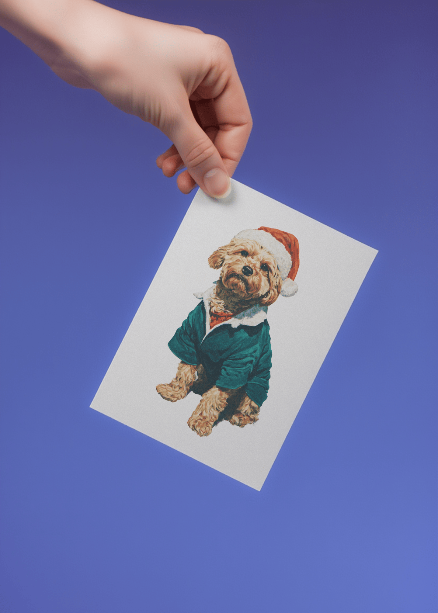 Festive Pooch Holiday Card mockup 4