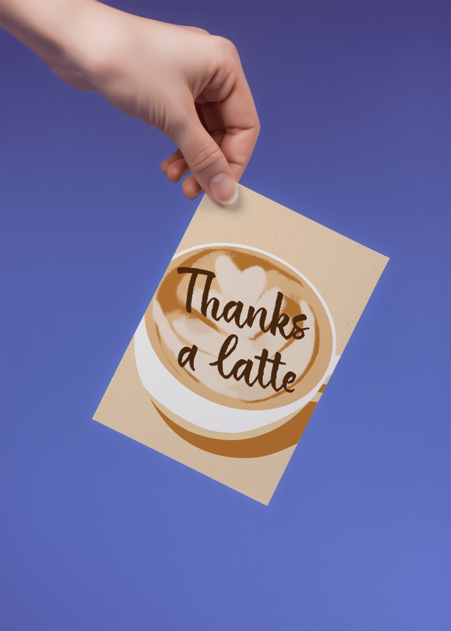 Thanks a Latte! Coffee Card mockup 4