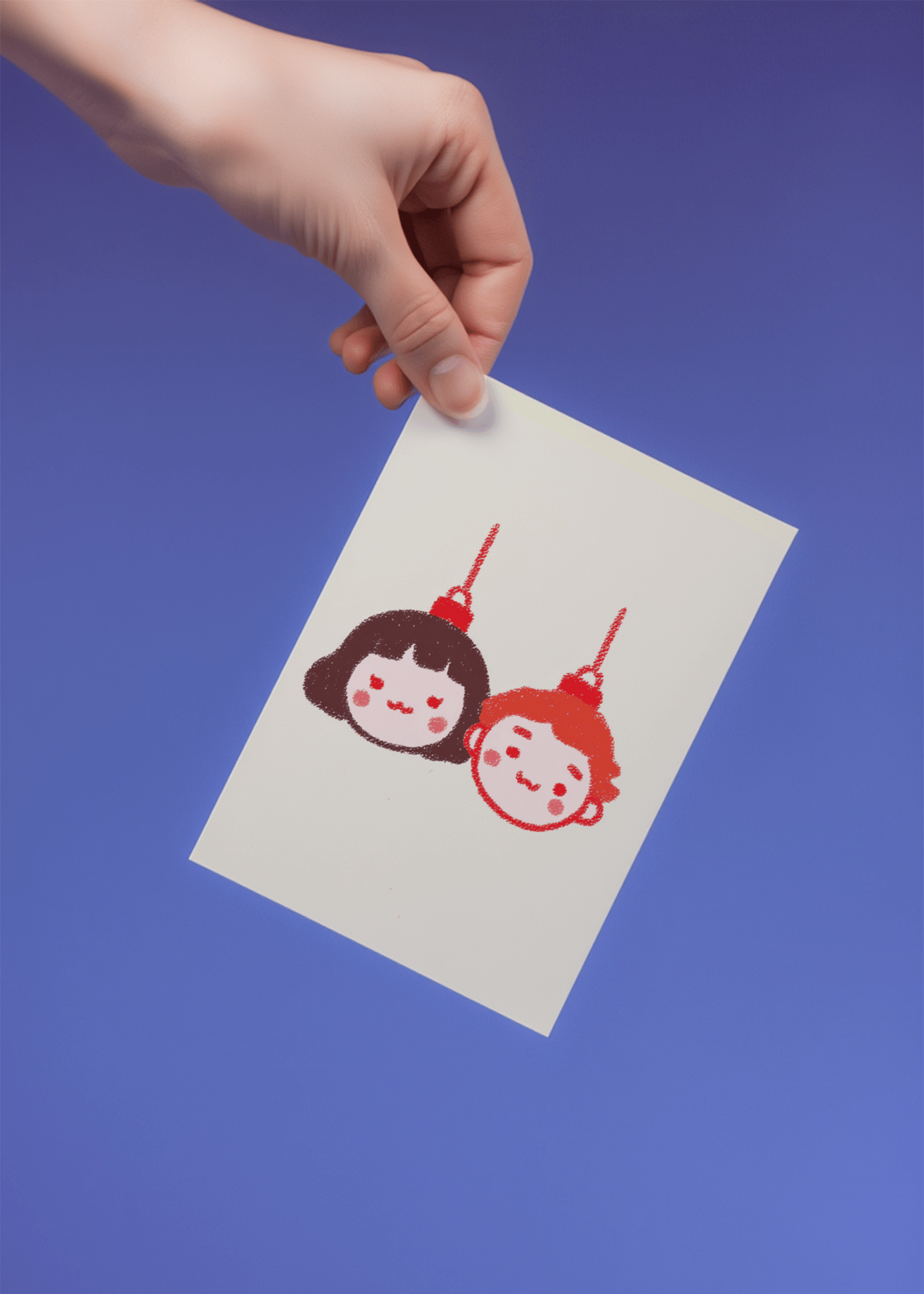 Adorable Ornament Faces Card mockup 4