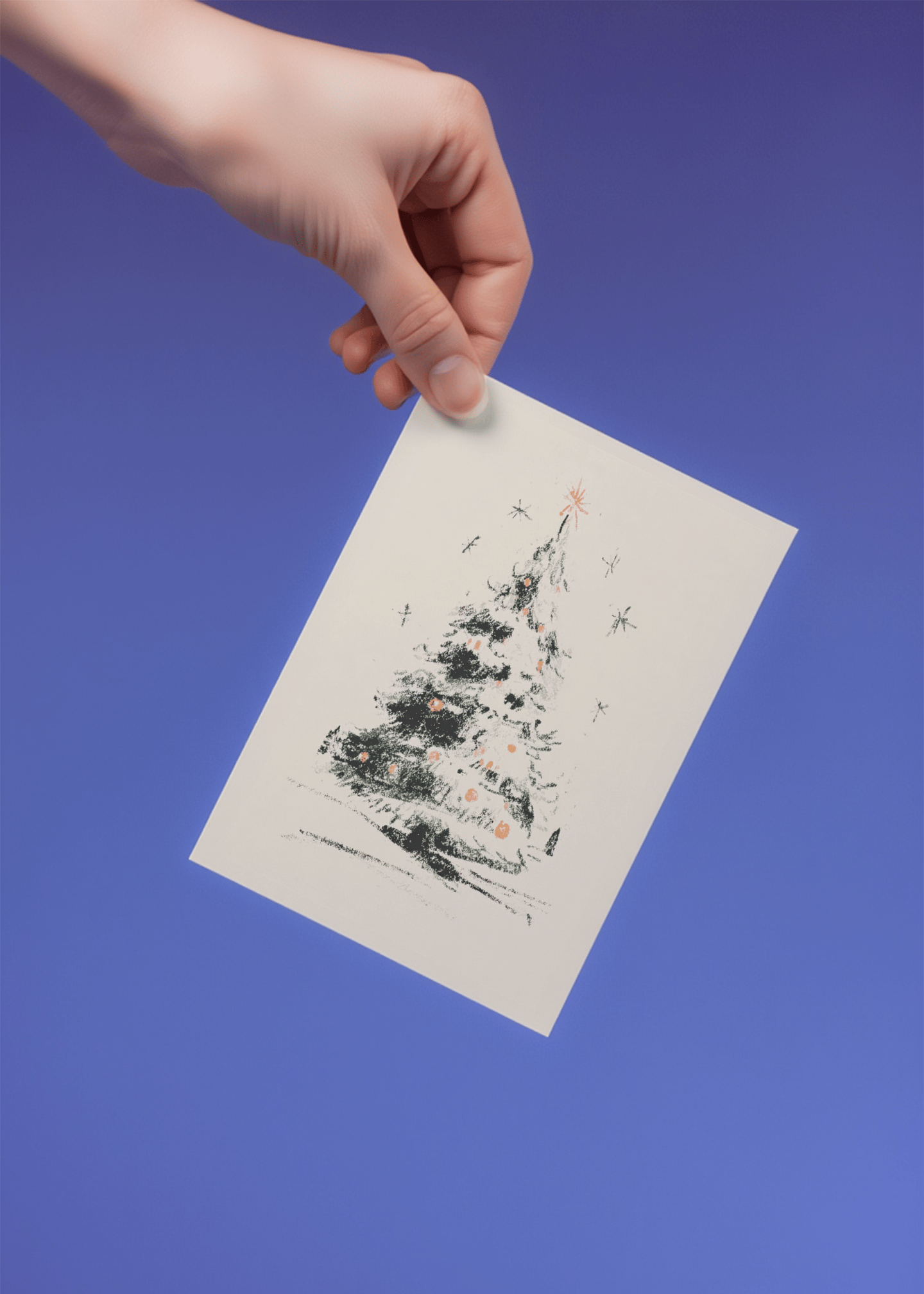 Charming Christmas Tree Card mockup 4