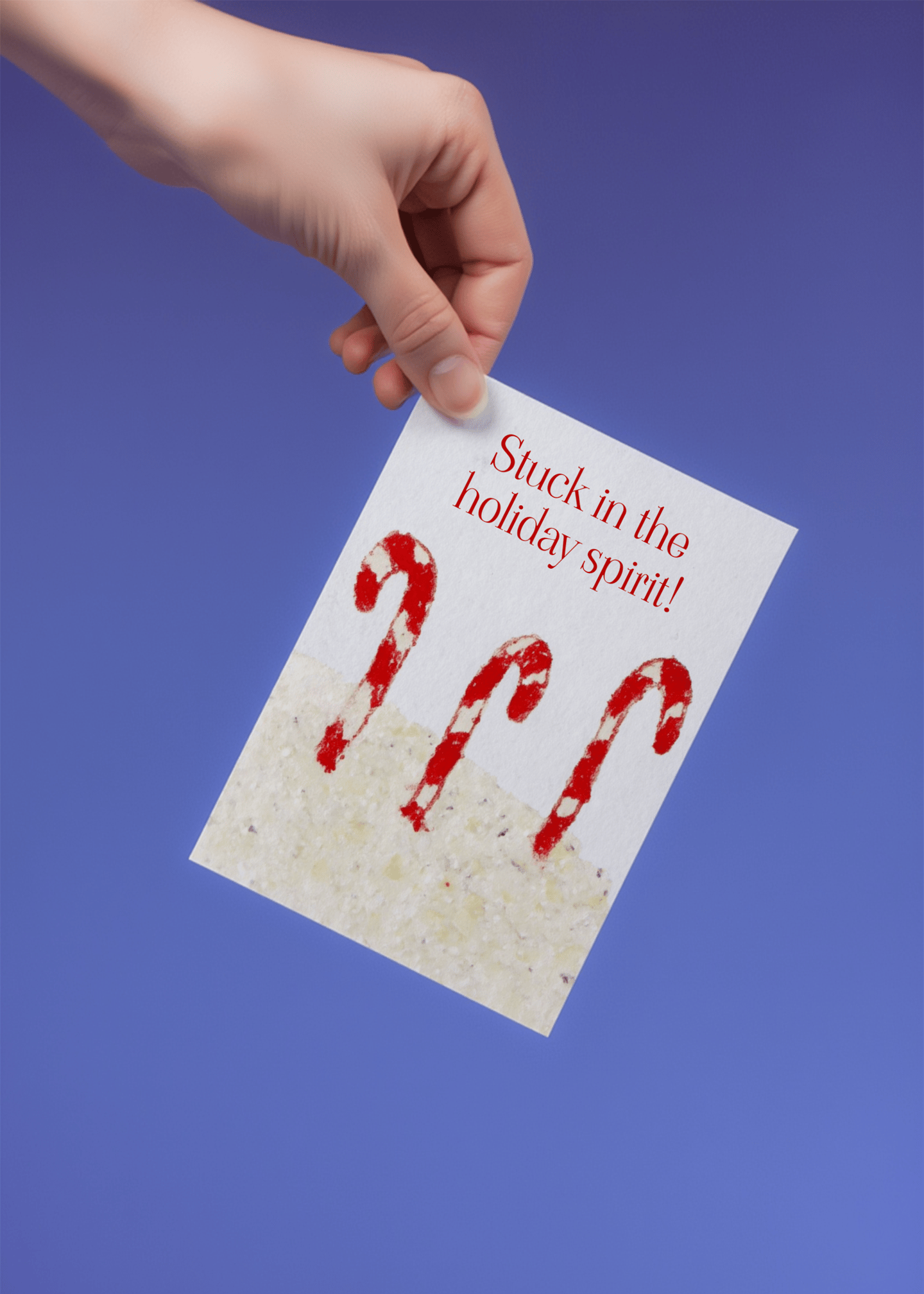 Candy Cane Holiday Cheer Card mockup 3