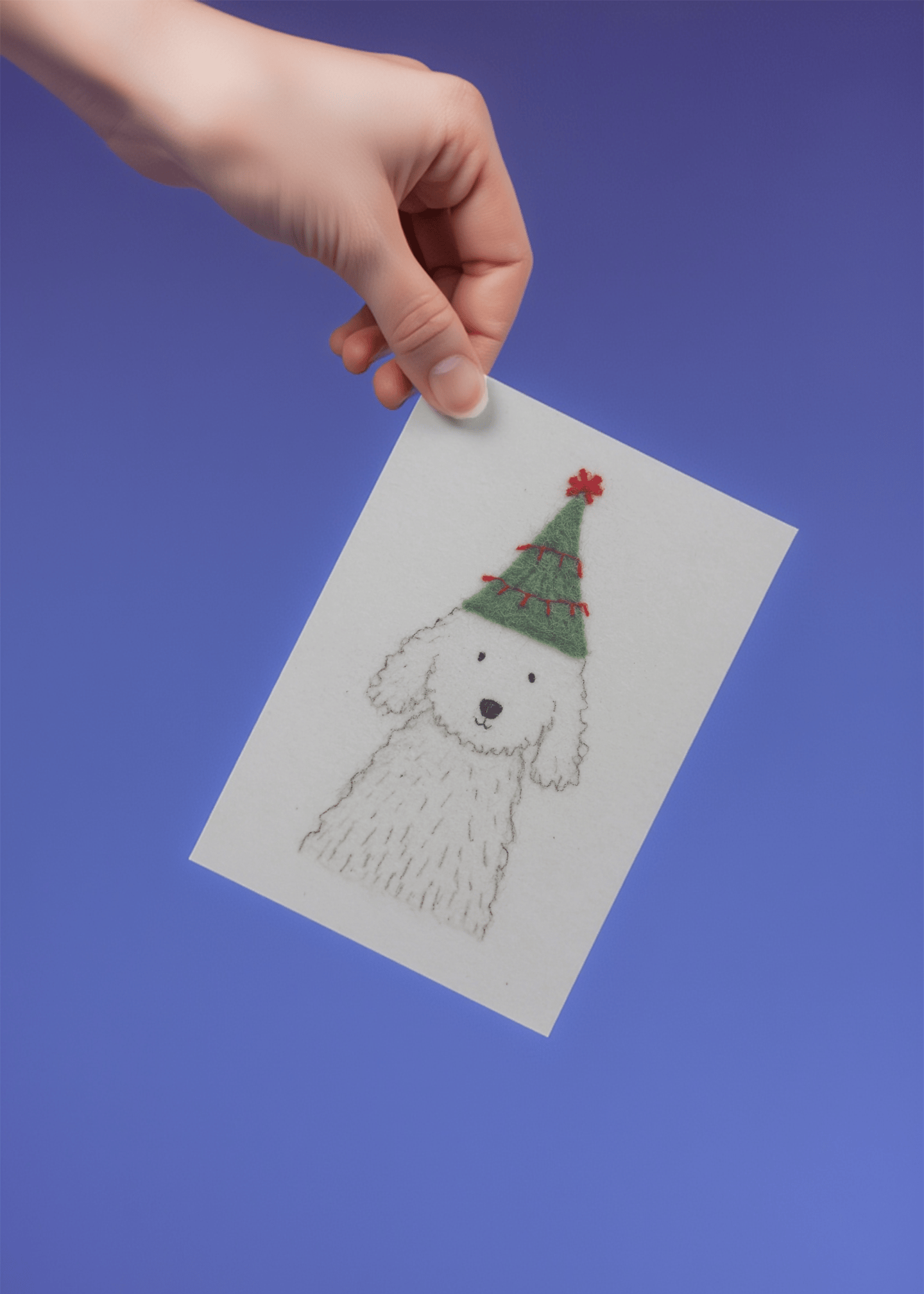 Festive Puppy Greeting Card mockup 4